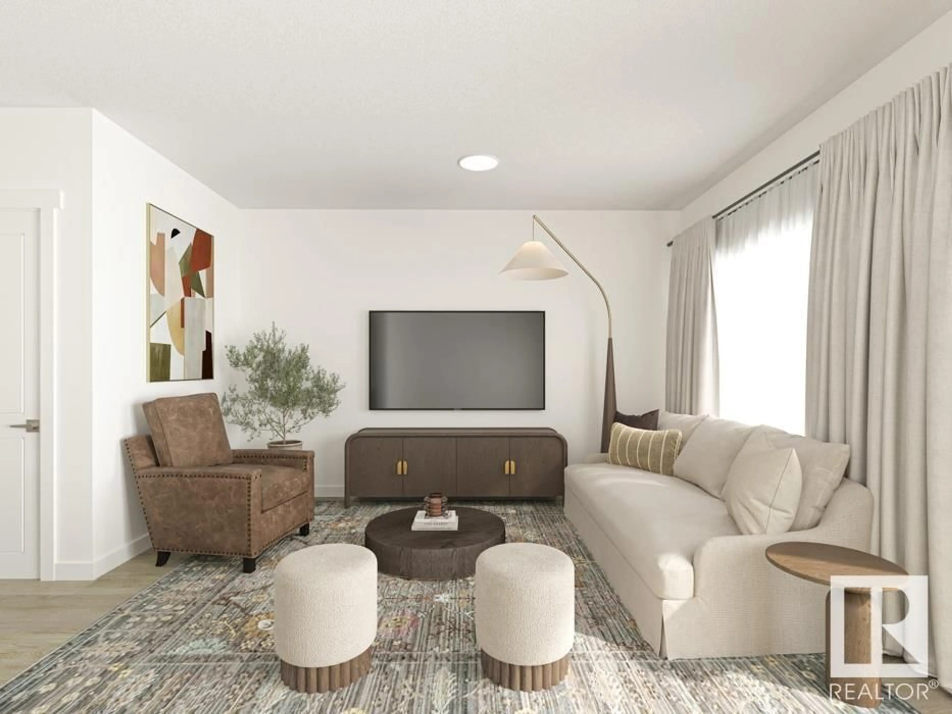 Living room with furniture, unknown for NW - 8519 181 AV, Edmonton Alberta T5Z0E3