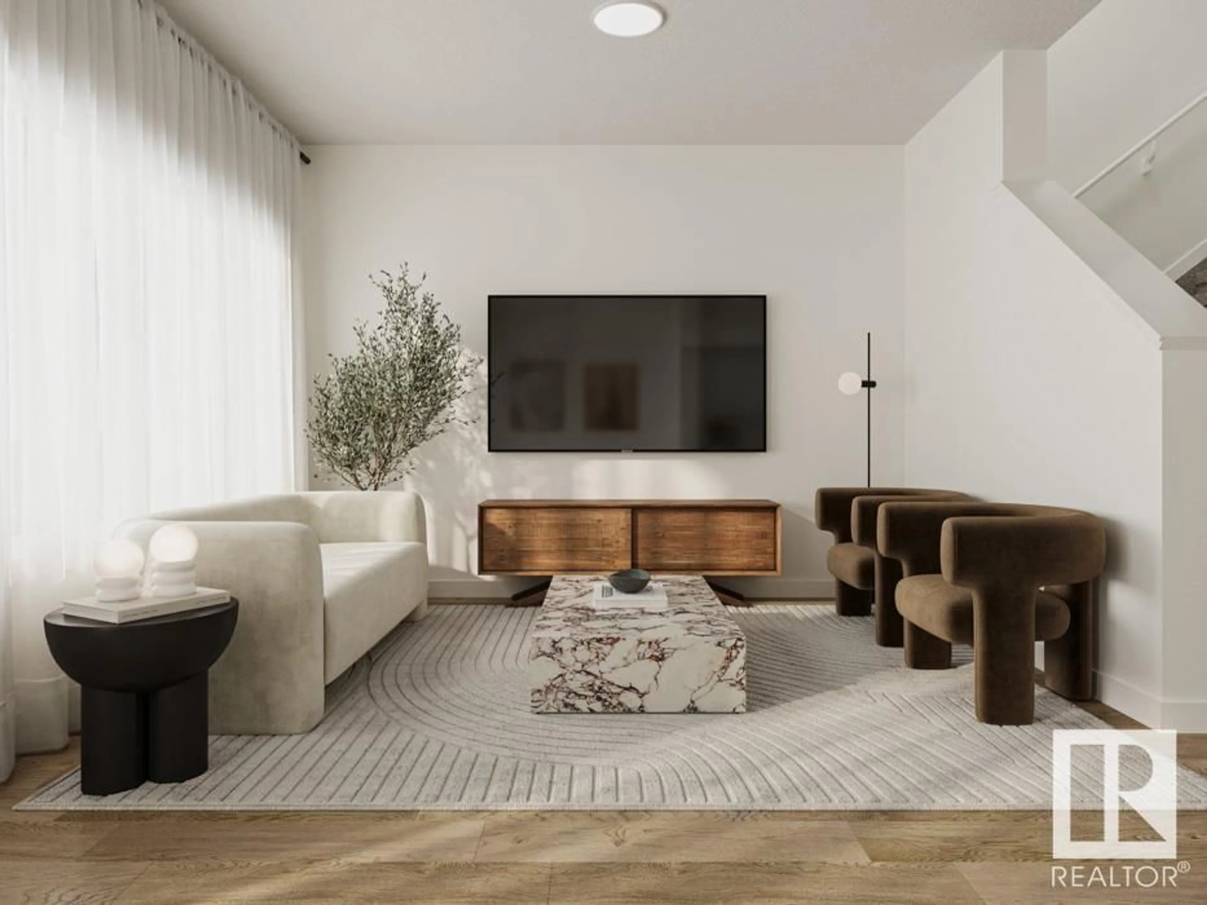 Living room with furniture, unknown for NW - 8731 182 AV, Edmonton Alberta T5Z0E3