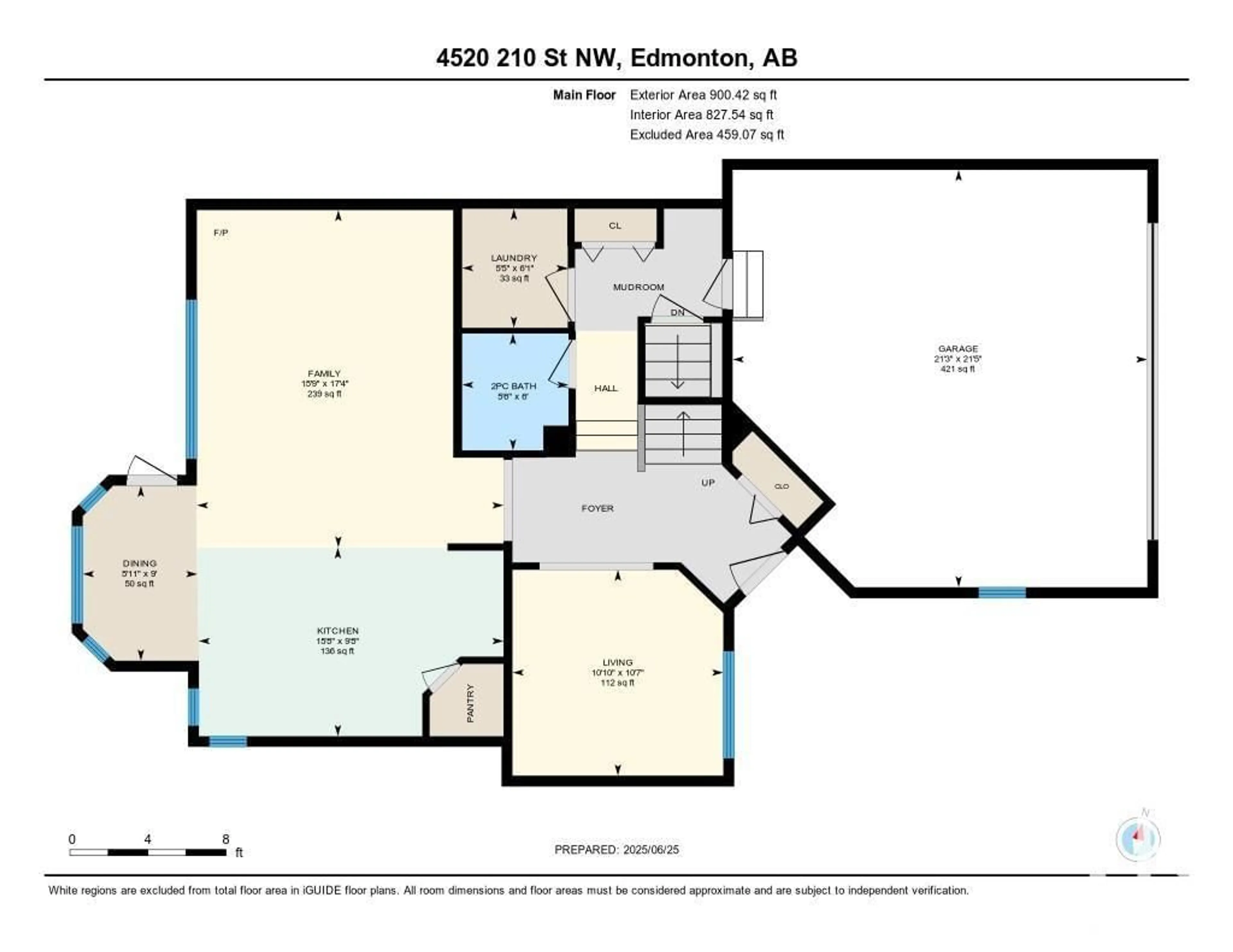 Floor plan for NW - 4520 210 ST, Edmonton Alberta T6M0G5