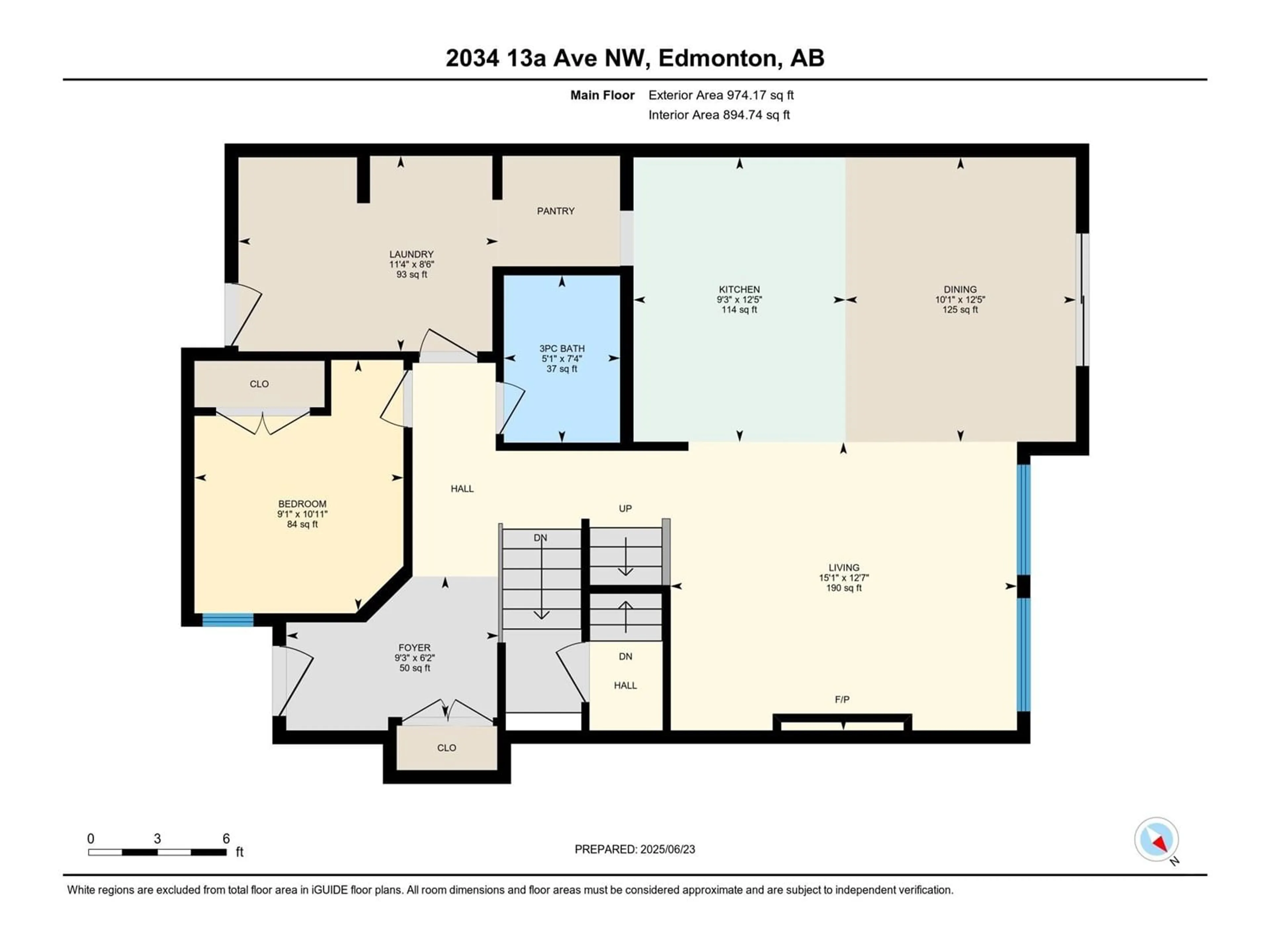 Floor plan for 2034 13A AV, Edmonton Alberta T6T2R8