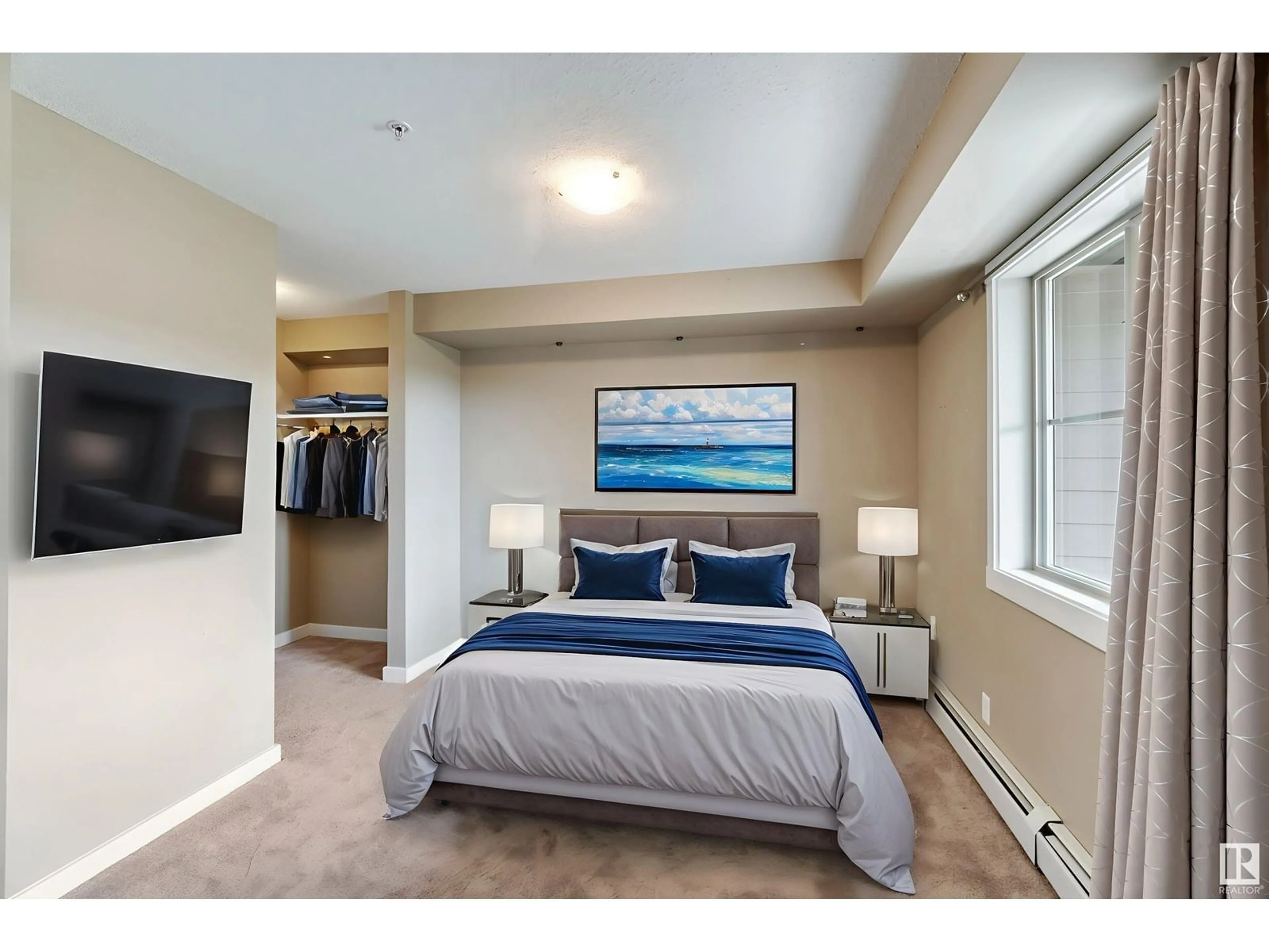 Bedroom with bed, carpet floor for 207 - 3207 JAMES MOWATT TRAIL SW, Edmonton Alberta T6W3L6