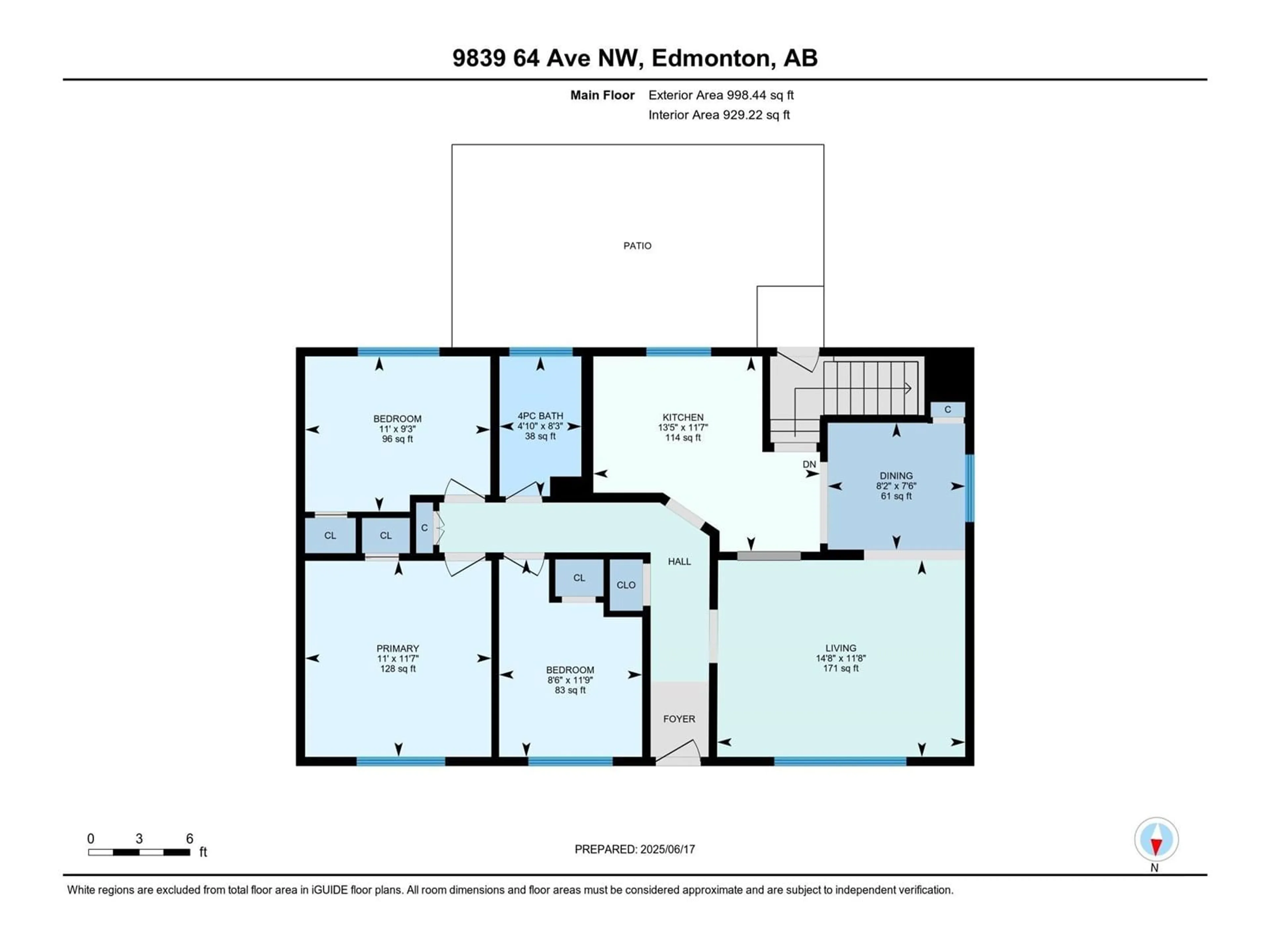 Floor plan for 9839 64 AV, Edmonton Alberta T6E0J4