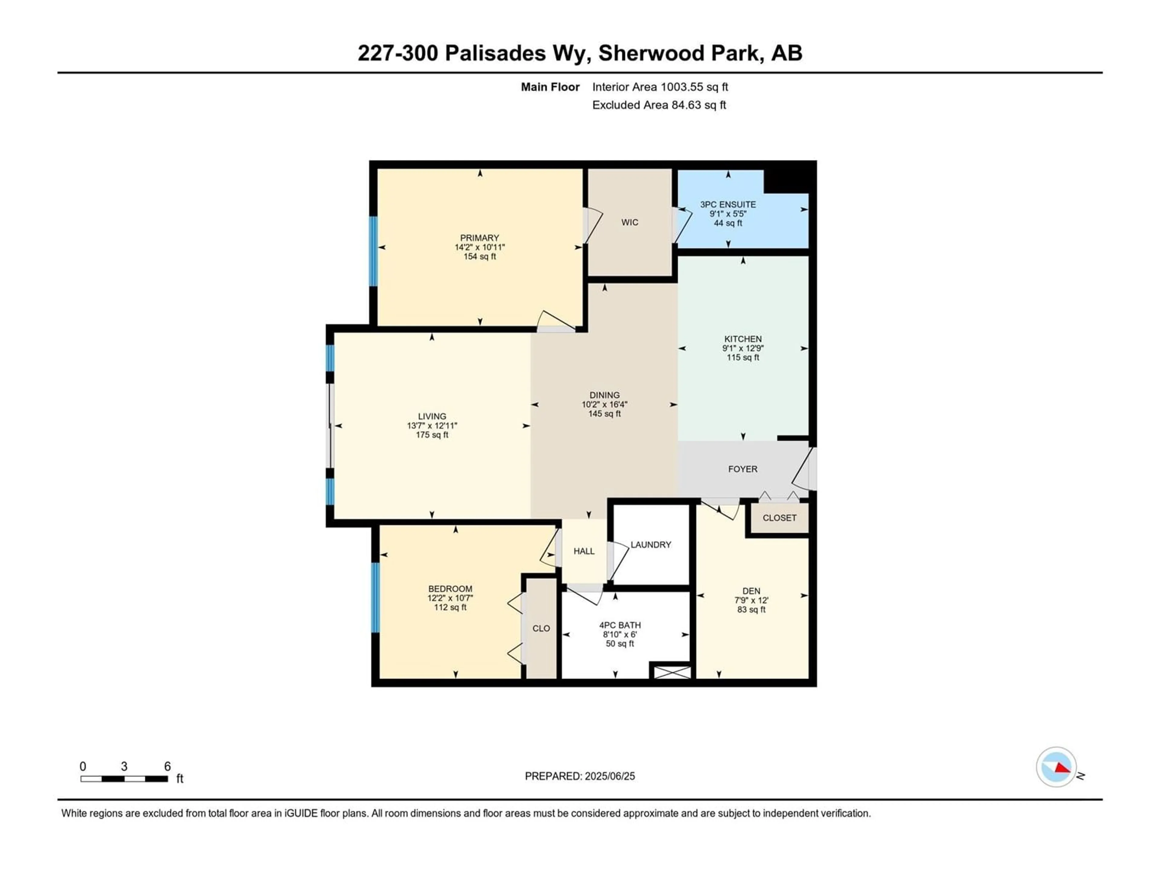 Floor plan for 227 - 300 PALISADES WY, Sherwood Park Alberta T8H2T9