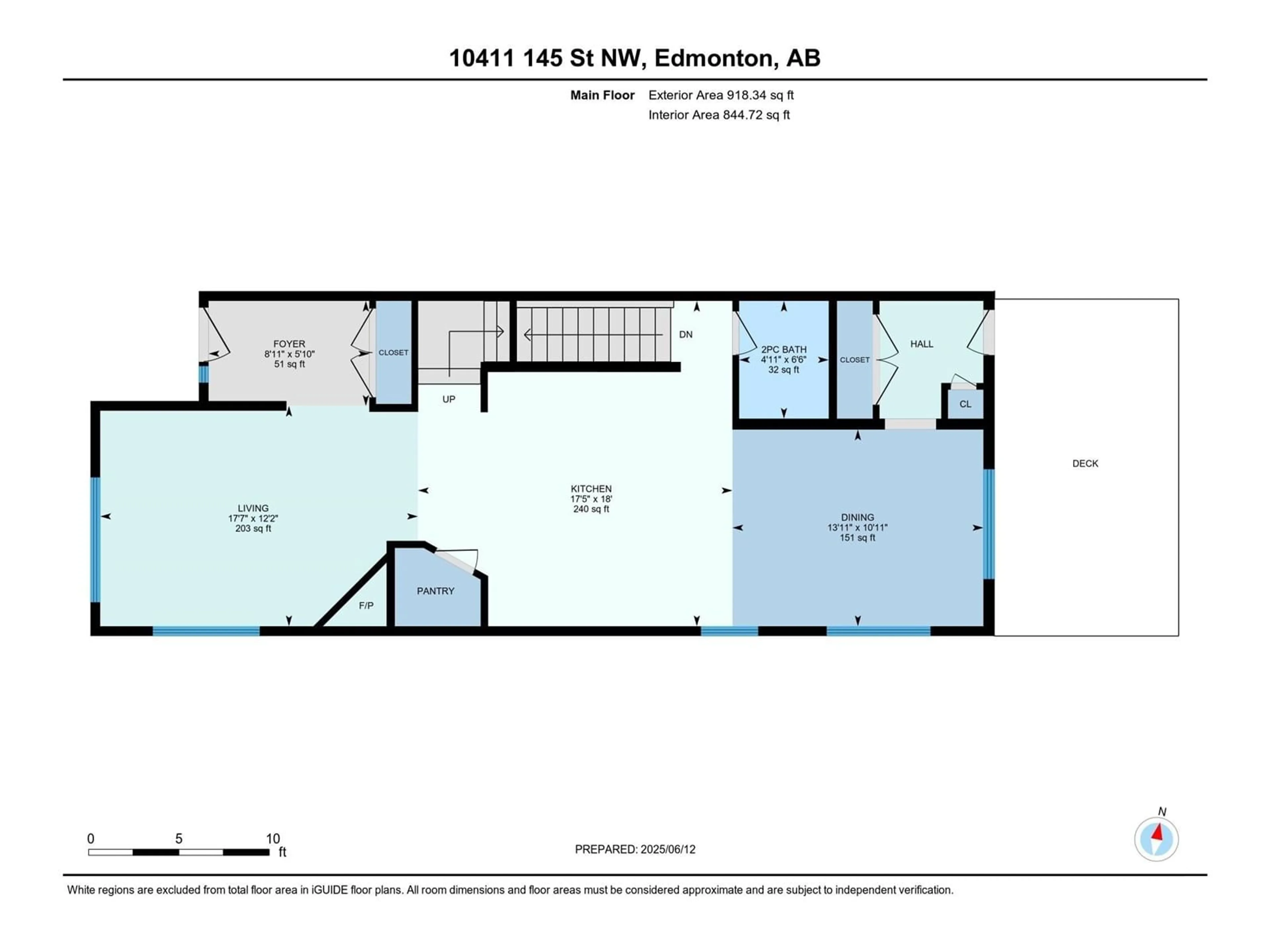 Floor plan for 10411 145 ST, Edmonton Alberta T5N2X9
