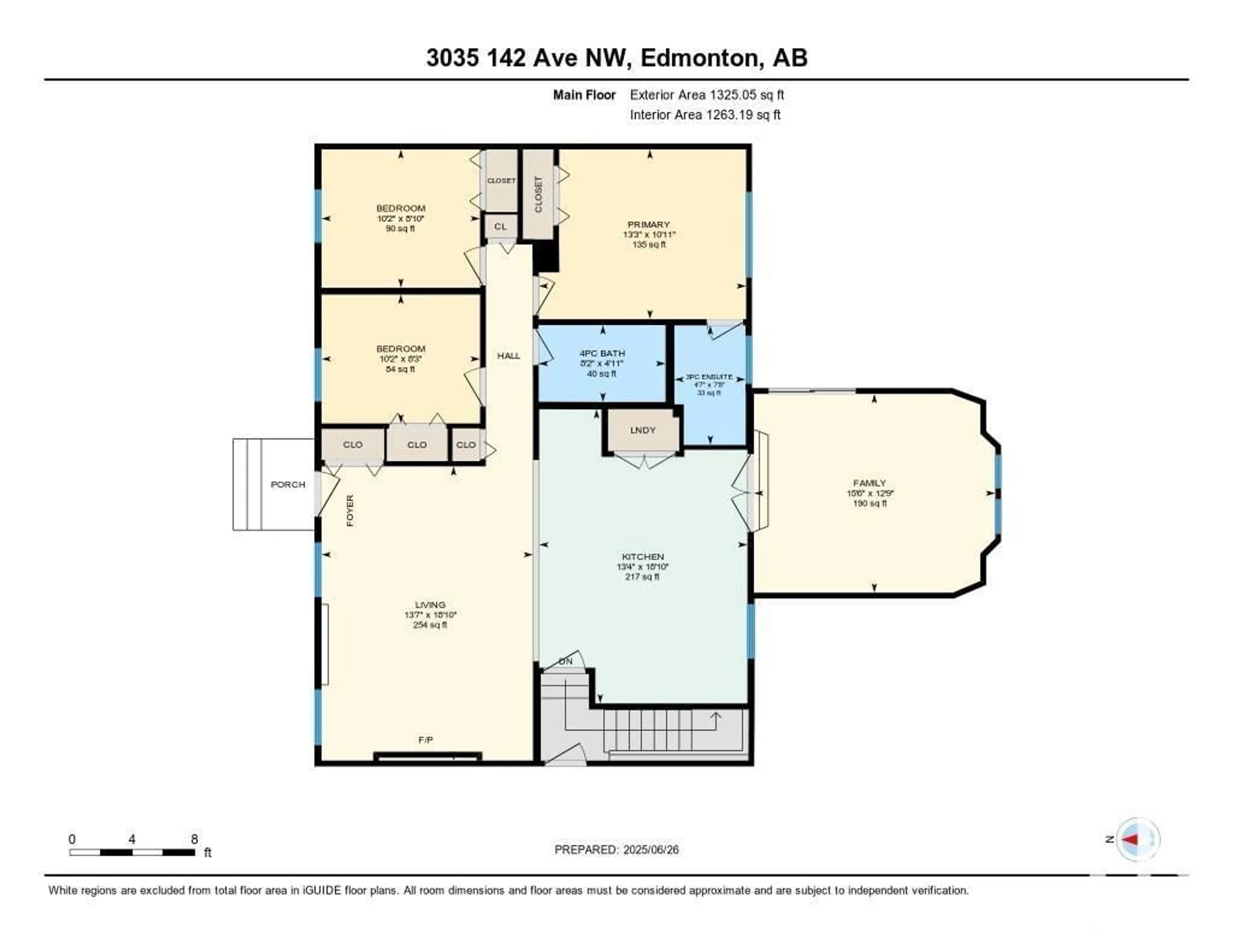 Floor plan for NW - 3035 142 AV, Edmonton Alberta T5Y1J1