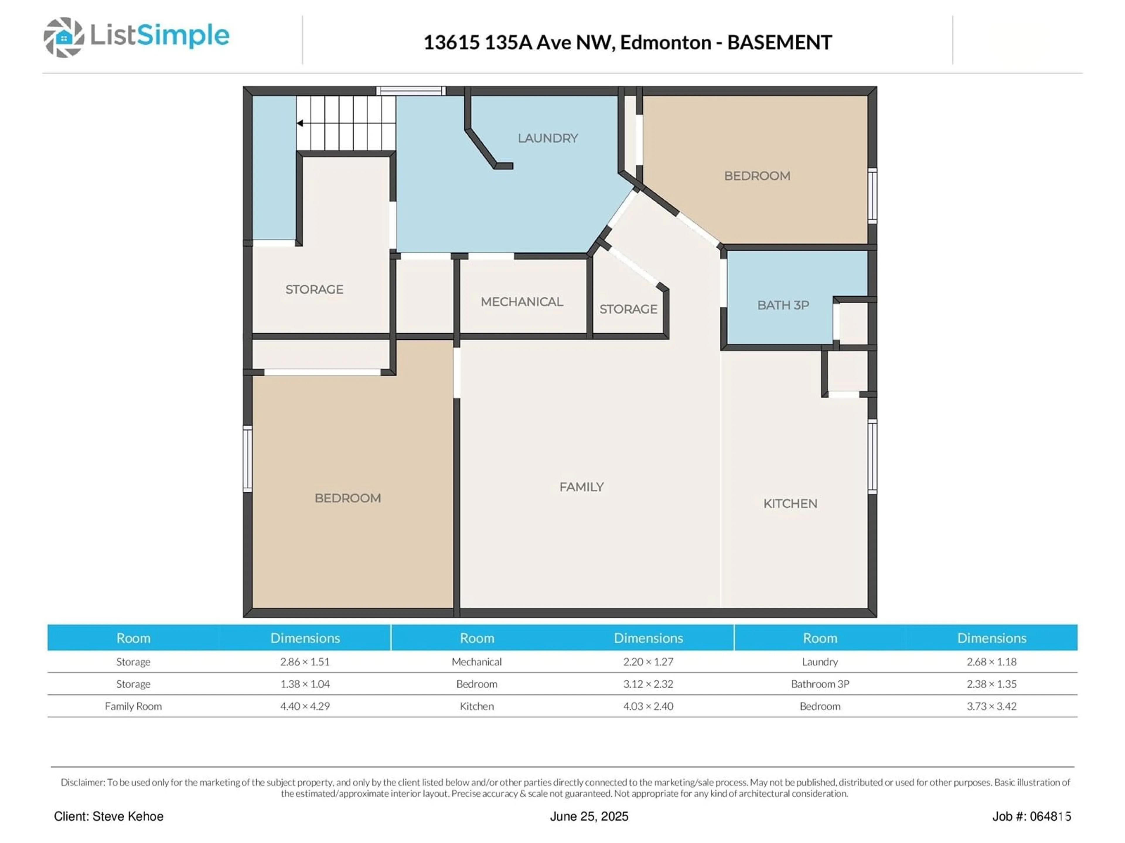 Floor plan for 13615 135A AV, Edmonton Alberta T5L3Z8