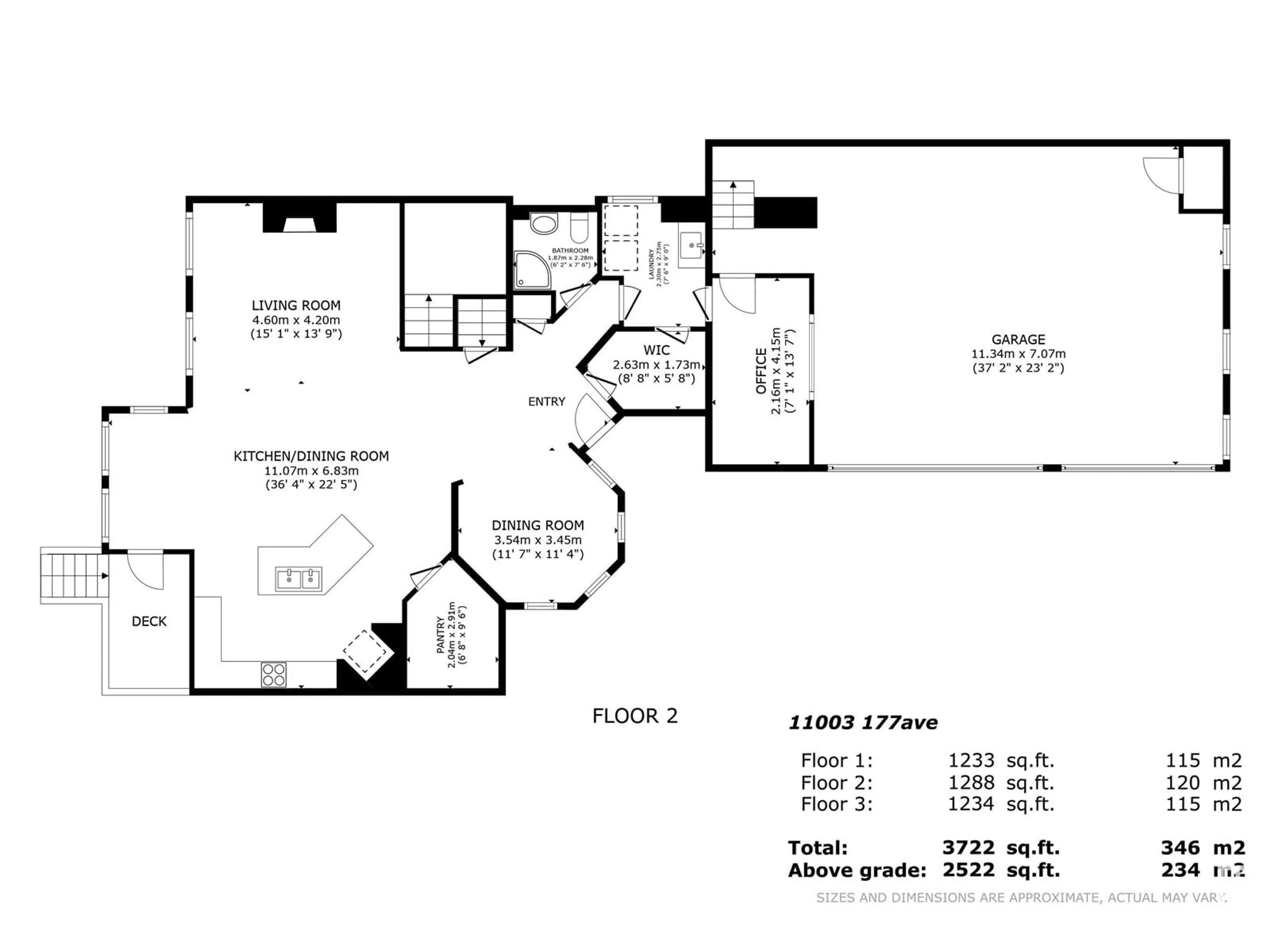 Floor plan for 11003 177 AV, Edmonton Alberta T5X6H5