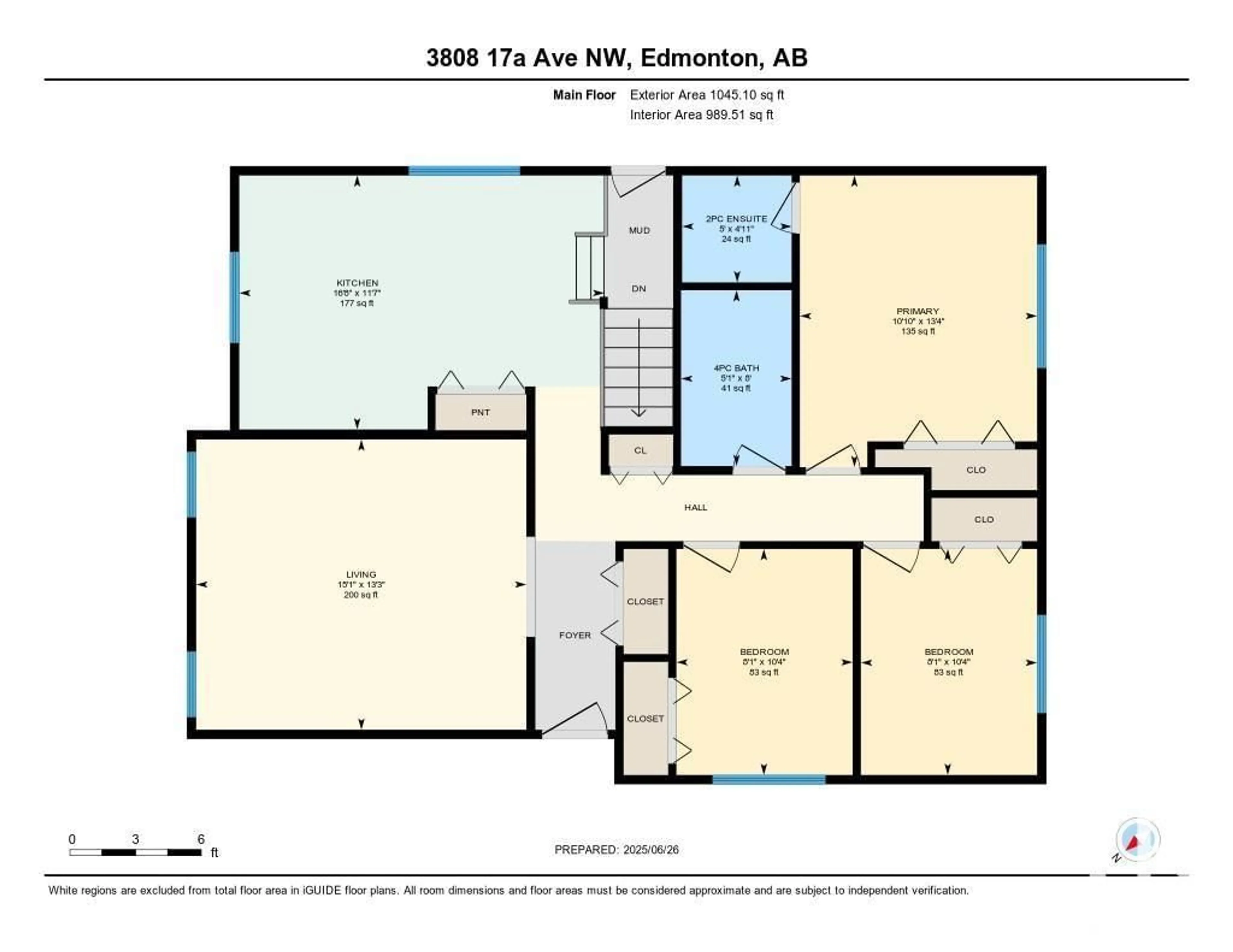 Floor plan for 3808 17A AV, Edmonton Alberta T6L2R4