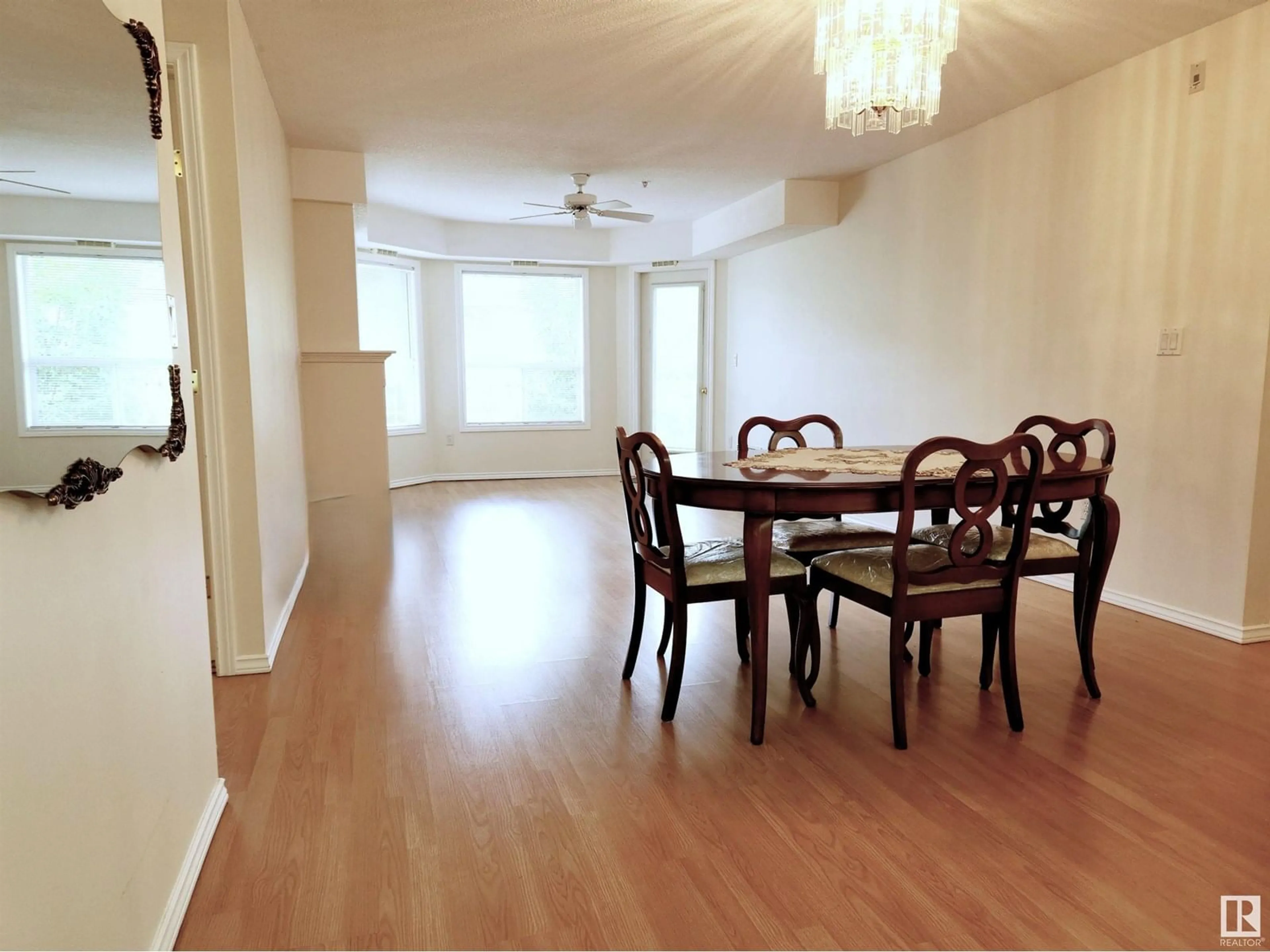 Dining room, wood/laminate floor for #326 - 6703 172 ST, Edmonton Alberta T5T6H9
