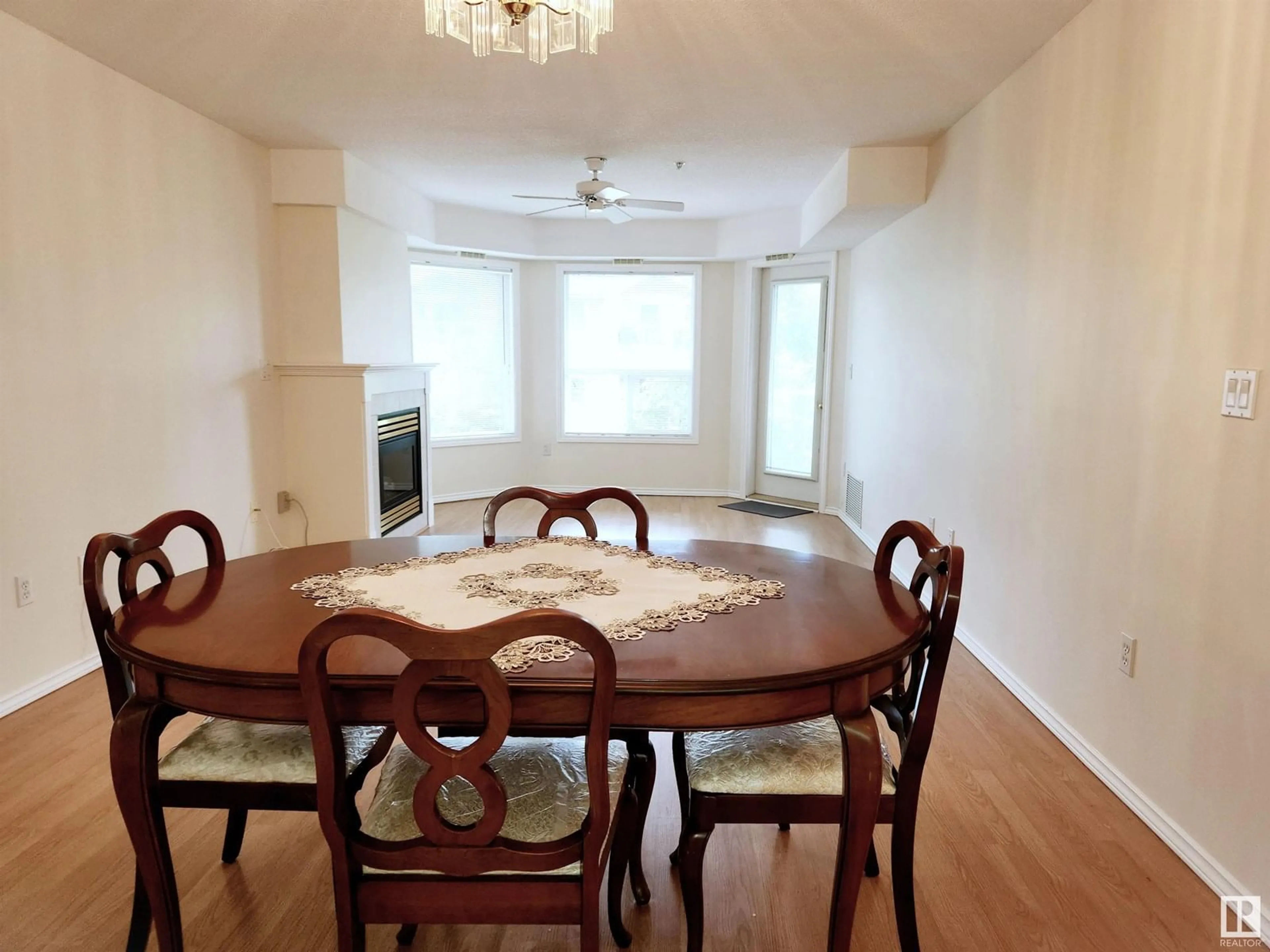 Dining room, wood/laminate floor for #326 - 6703 172 ST, Edmonton Alberta T5T6H9