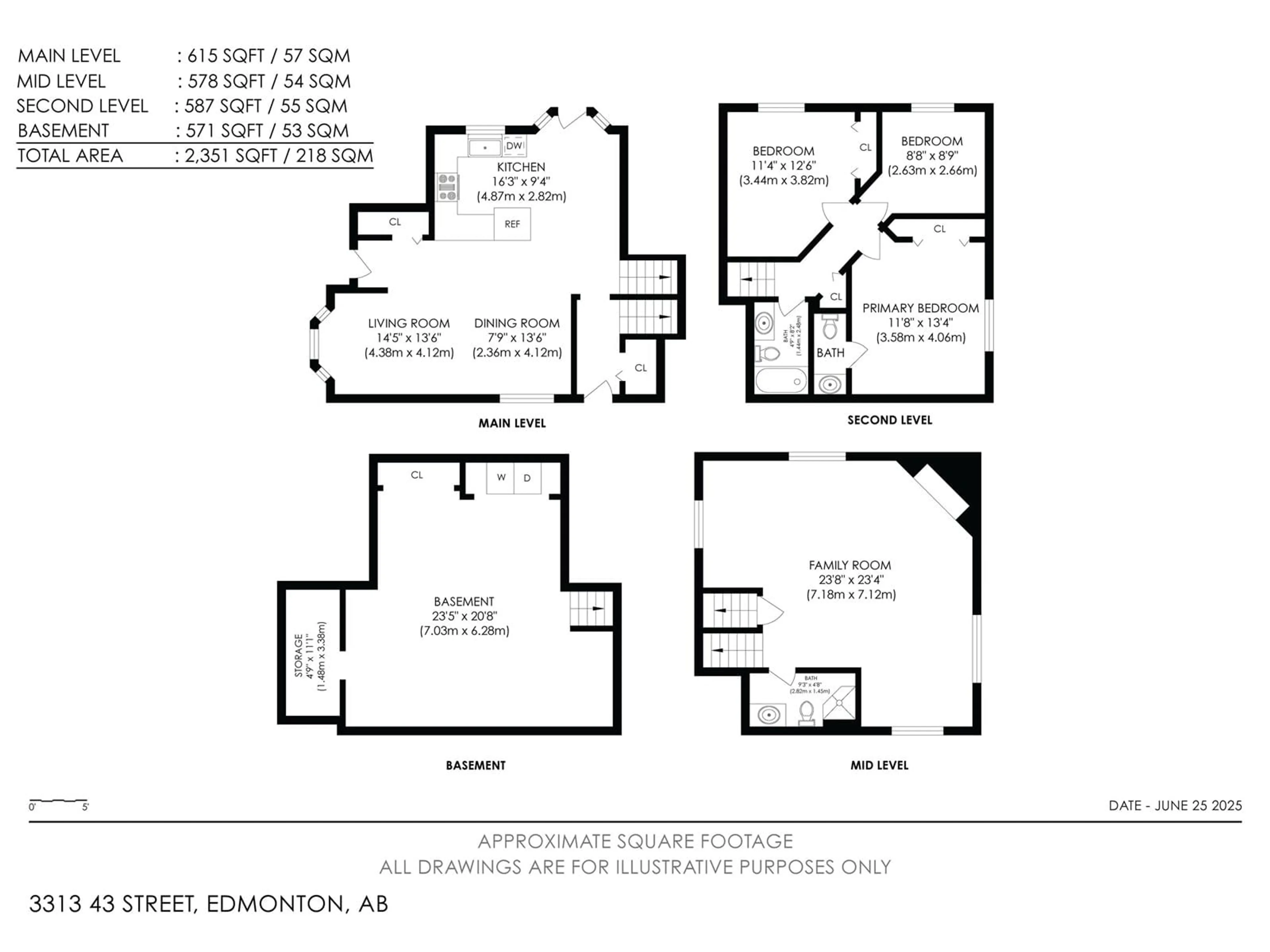 Floor plan for NW - 3313 43 ST, Edmonton Alberta T6L5Z6