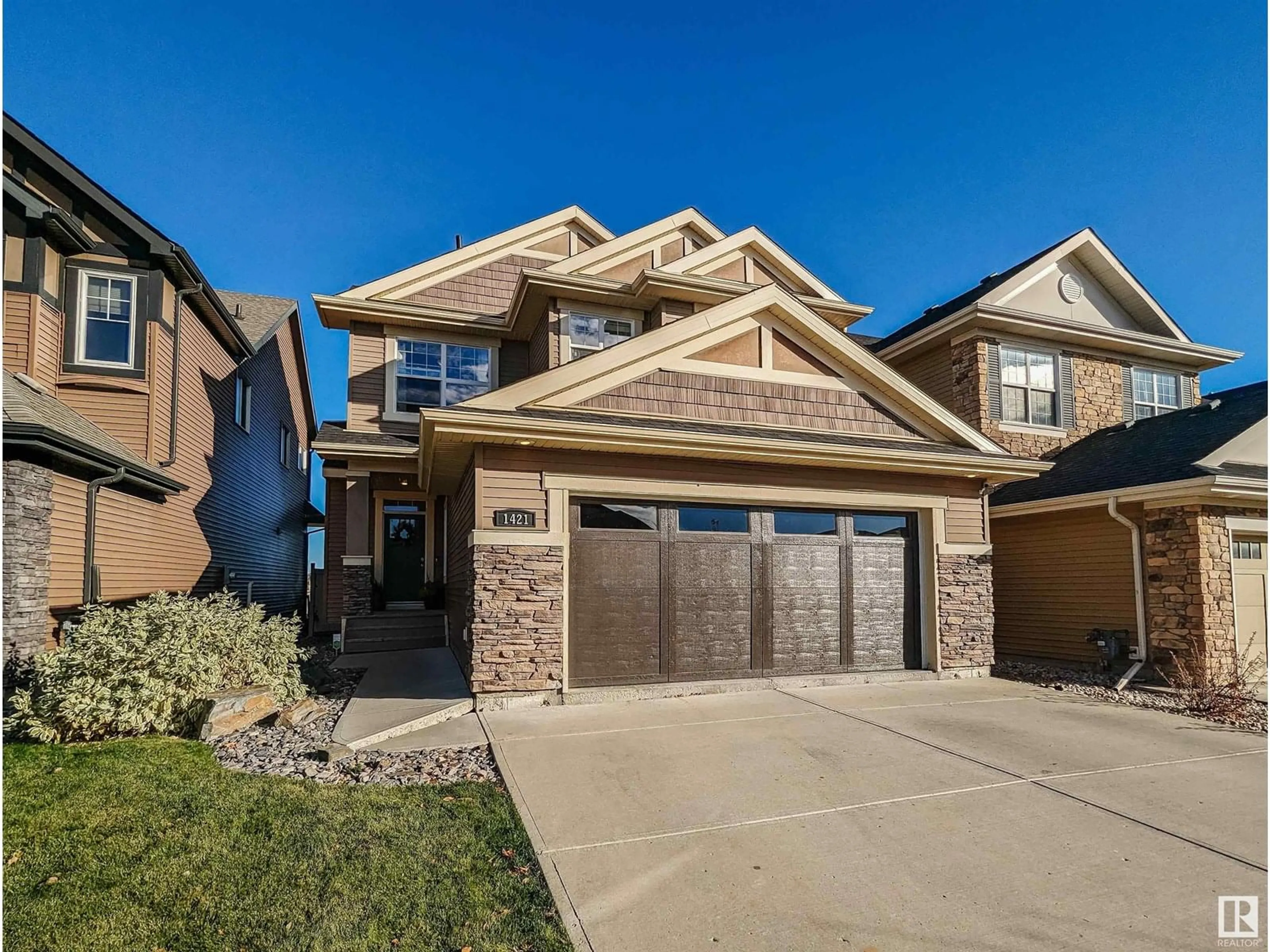 Home with brick exterior material, street for 1421 CHAHLEY PL, Edmonton Alberta T6M0J3