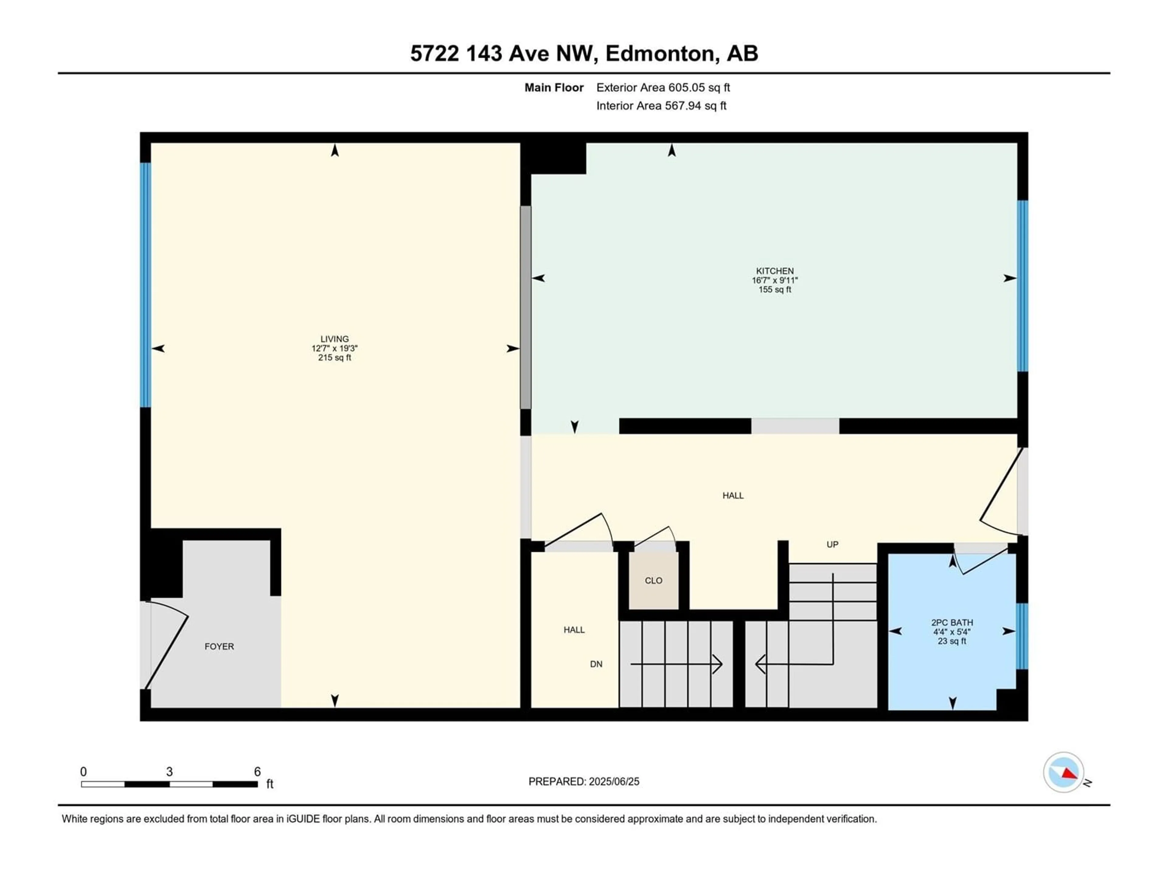 Floor plan for 5722 143 AV, Edmonton Alberta T5A1K1