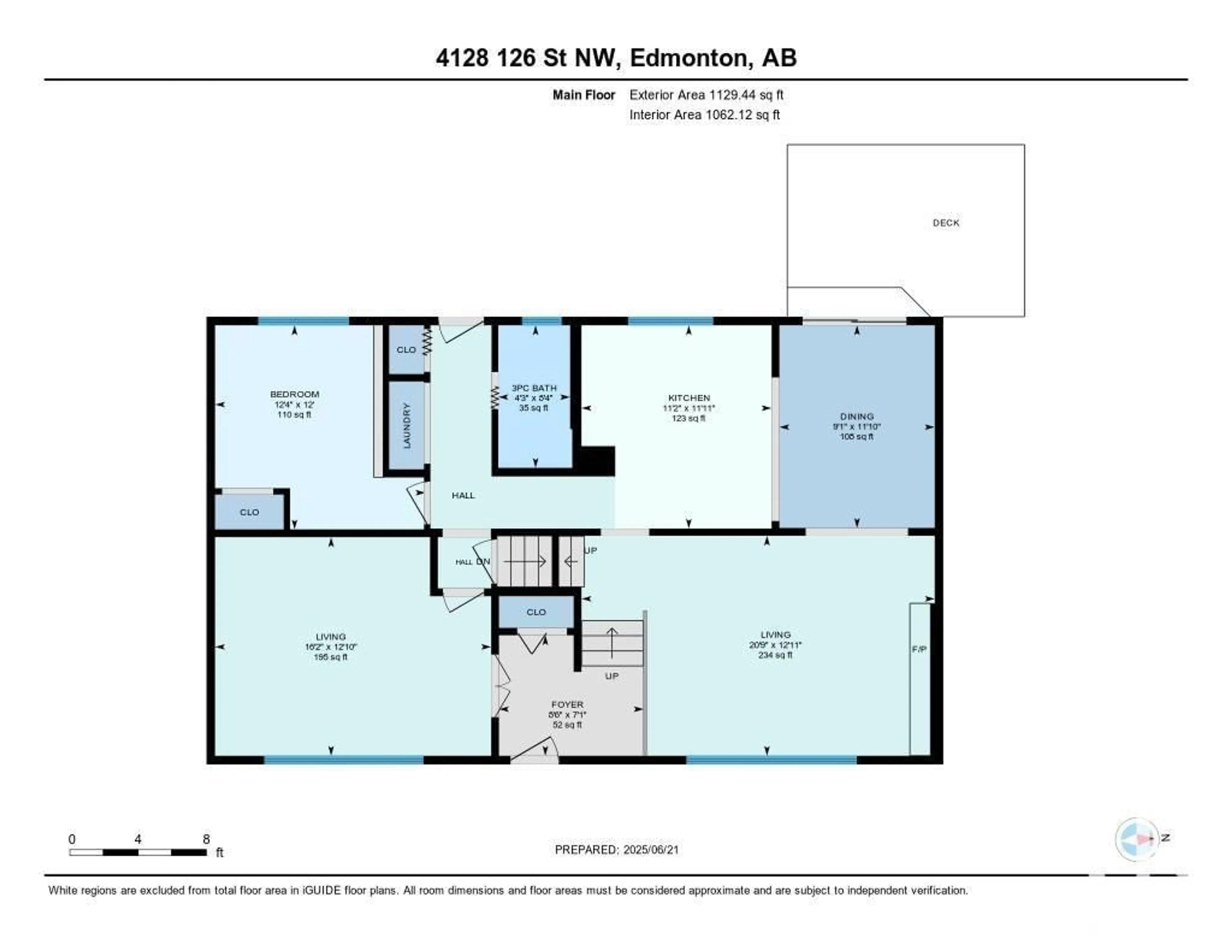 Floor plan for NW - 4128 126 ST, Edmonton Alberta T6J2A4