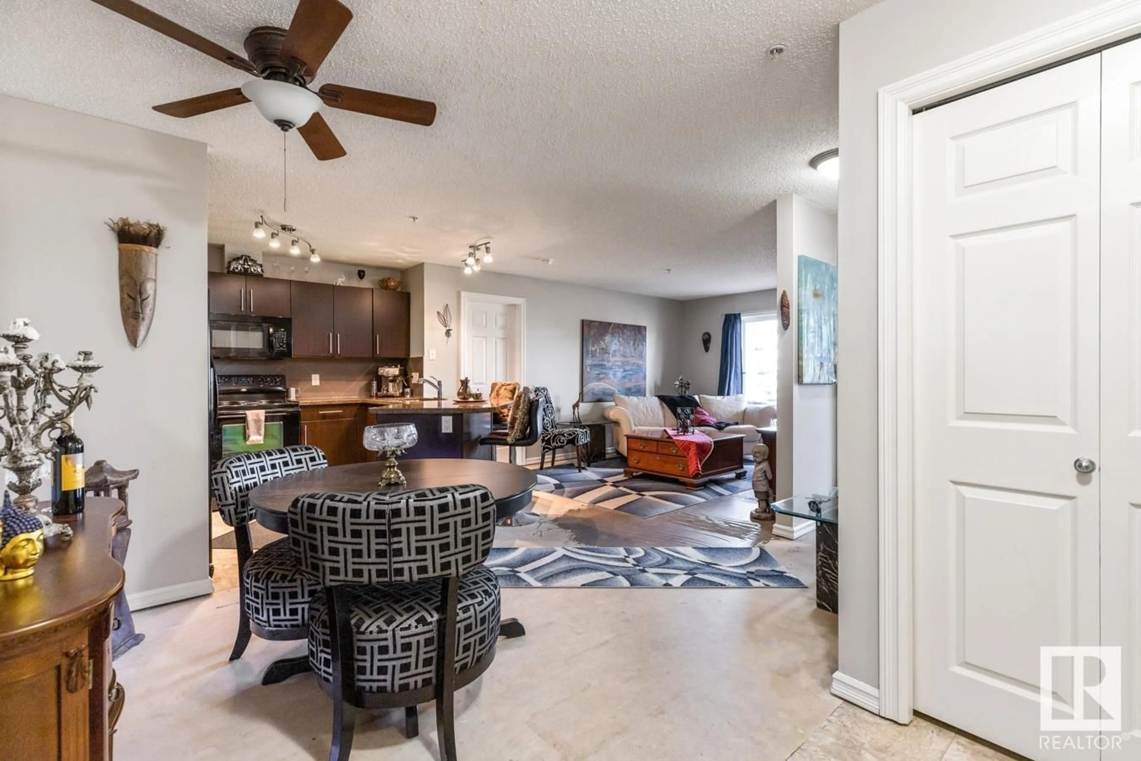 Open concept kitchen, ceramic/tile floor for #115 - 2208 44 AV, Edmonton Alberta T6T0G6