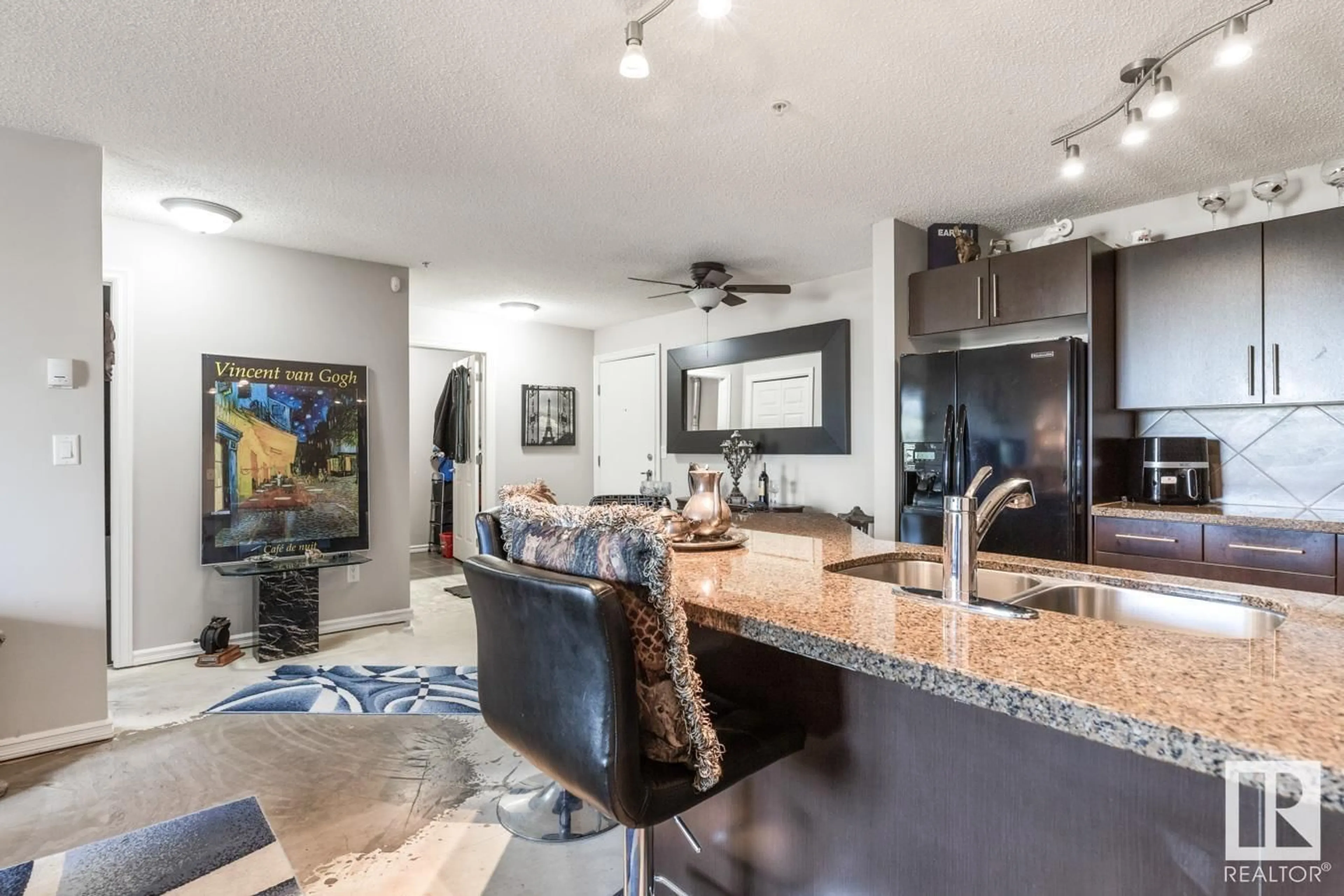 Open concept kitchen, ceramic/tile floor for #115 - 2208 44 AV, Edmonton Alberta T6T0G6