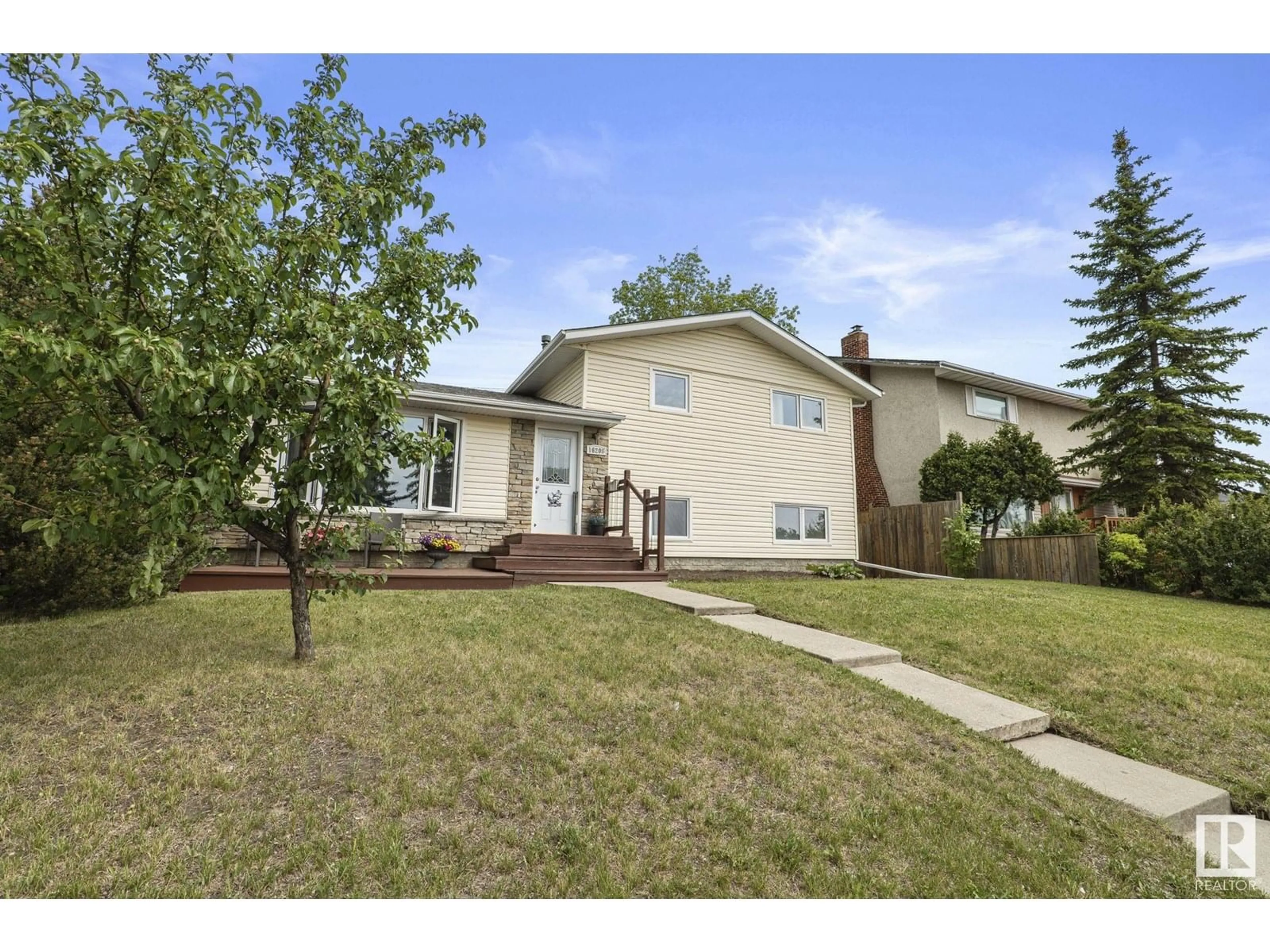 A pic from outside/outdoor area/front of a property/back of a property/a pic from drone, street for 16208 87 AV, Edmonton Alberta T5R4G9