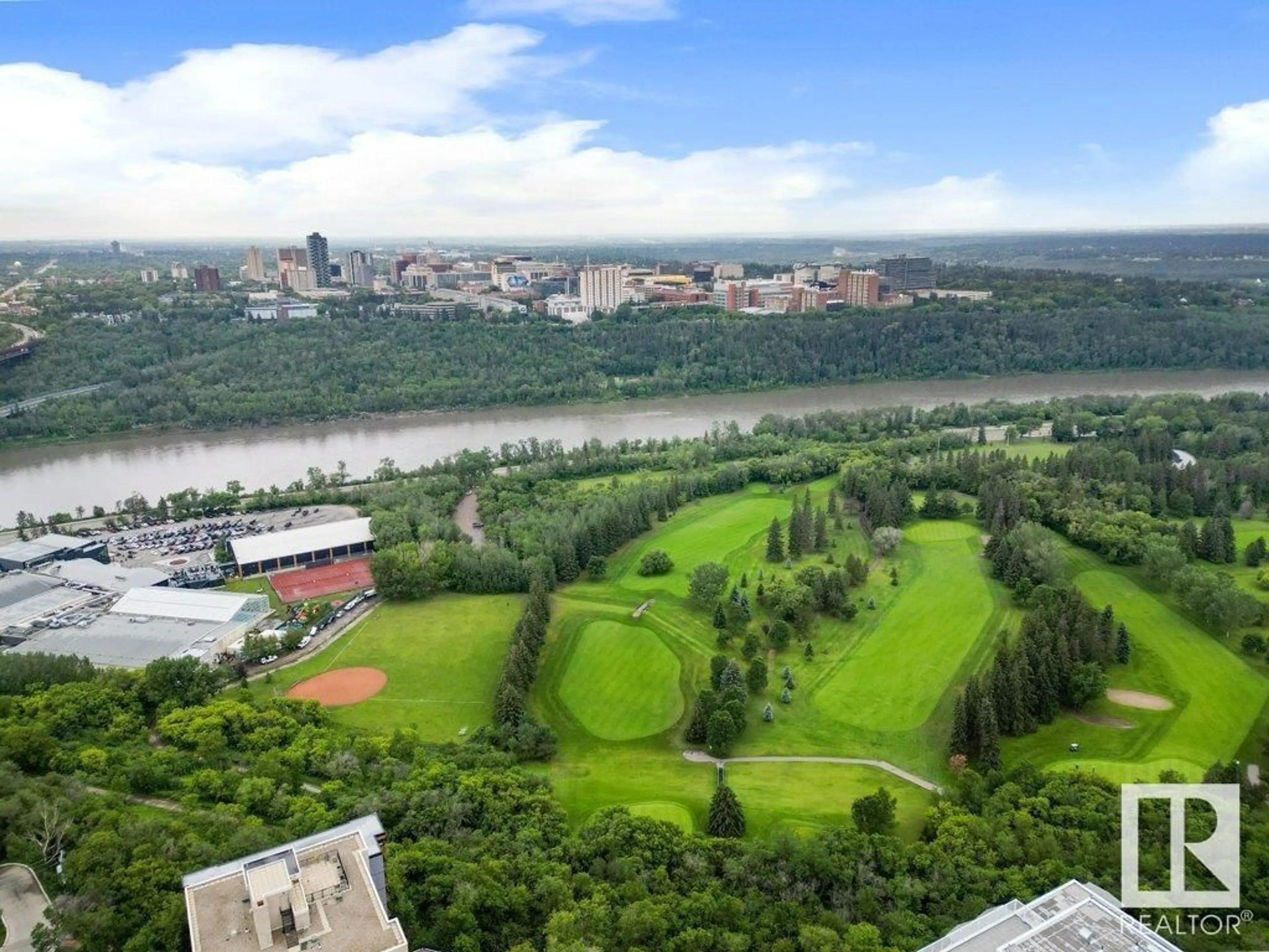 Patio, water/lake/river/ocean view for 9835 - 1004 113 ST, Edmonton Alberta T5K1N4