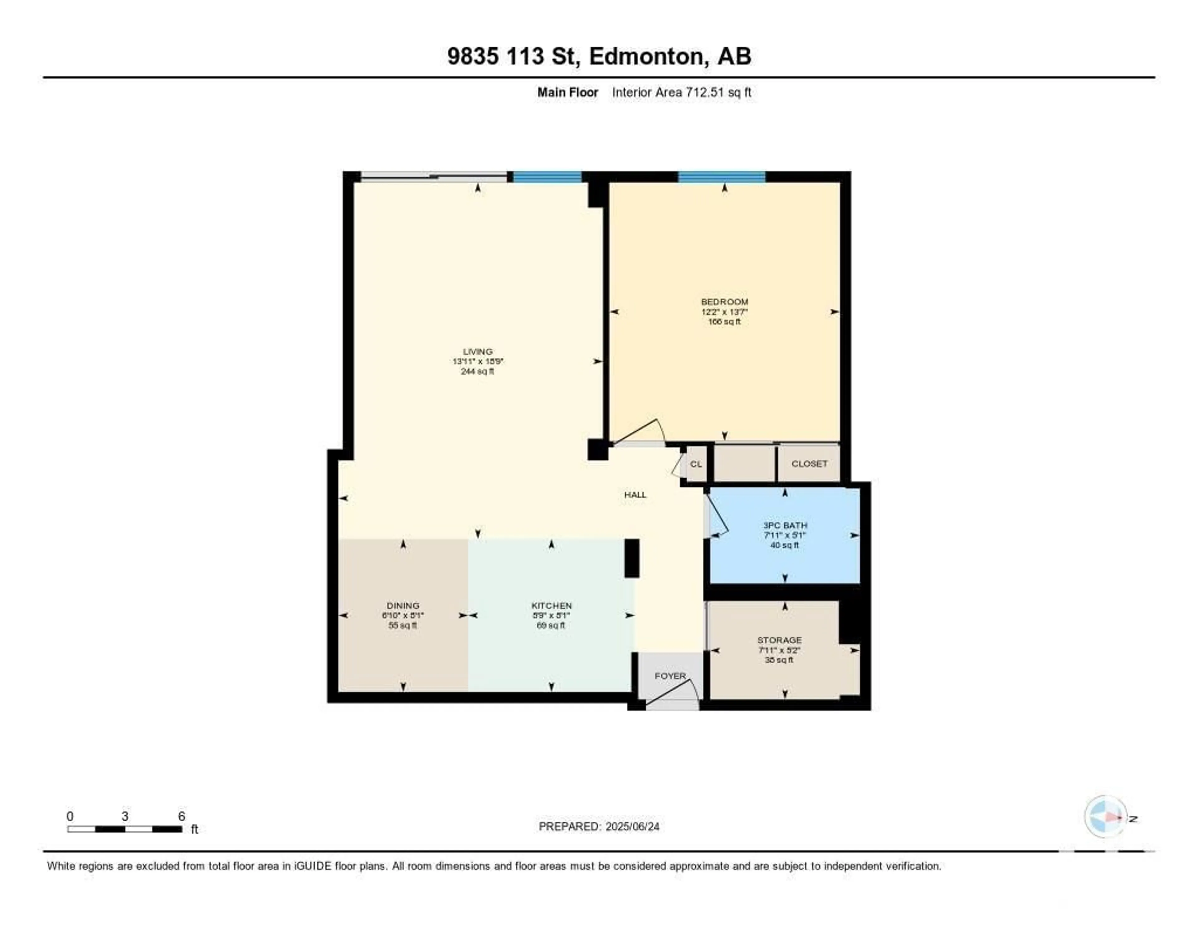 Floor plan for 9835 - 1004 113 ST, Edmonton Alberta T5K1N4