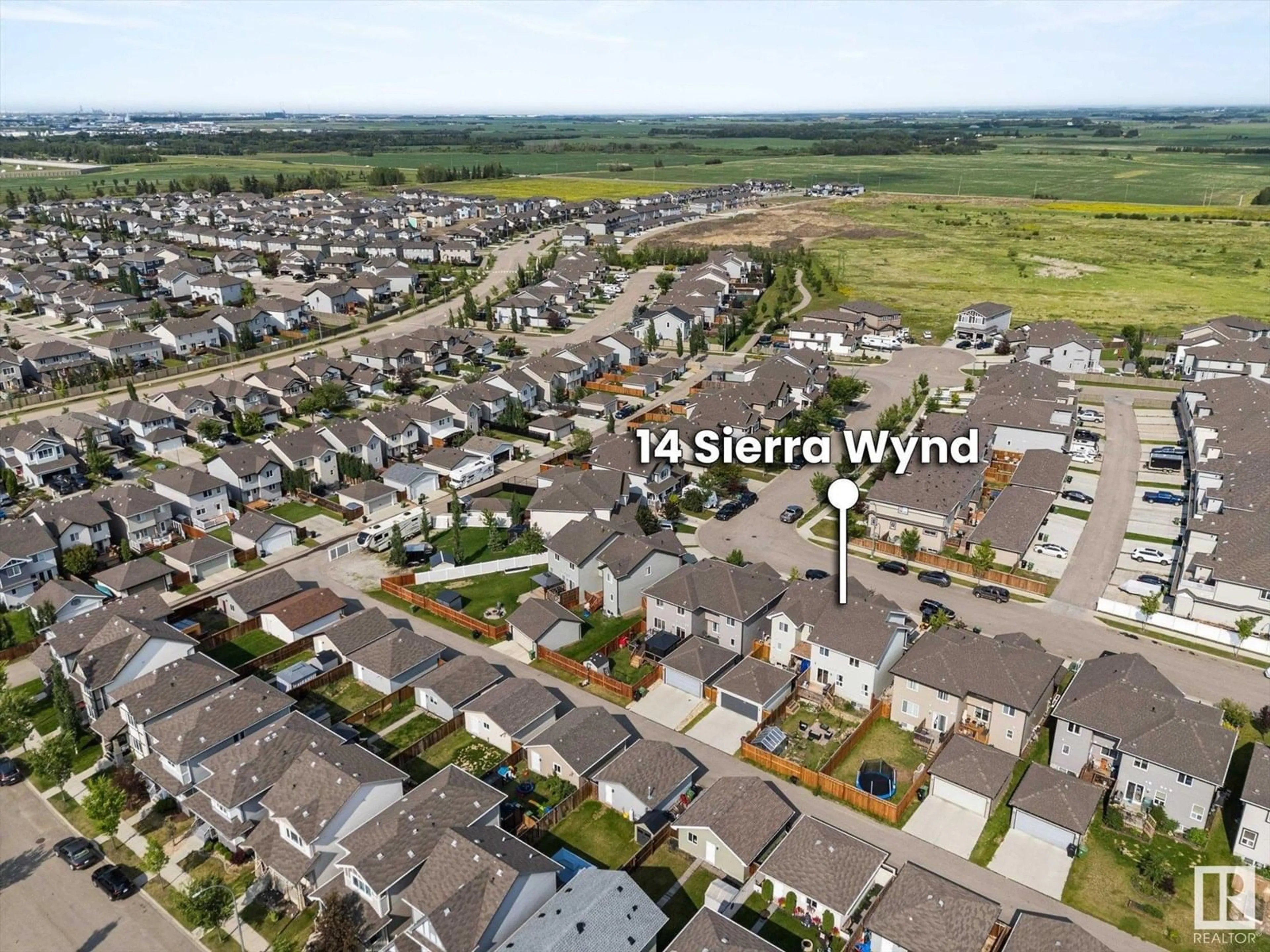 A pic from outside/outdoor area/front of a property/back of a property/a pic from drone, street for 14 SIERRA WD, Fort Saskatchewan Alberta T8L0T3