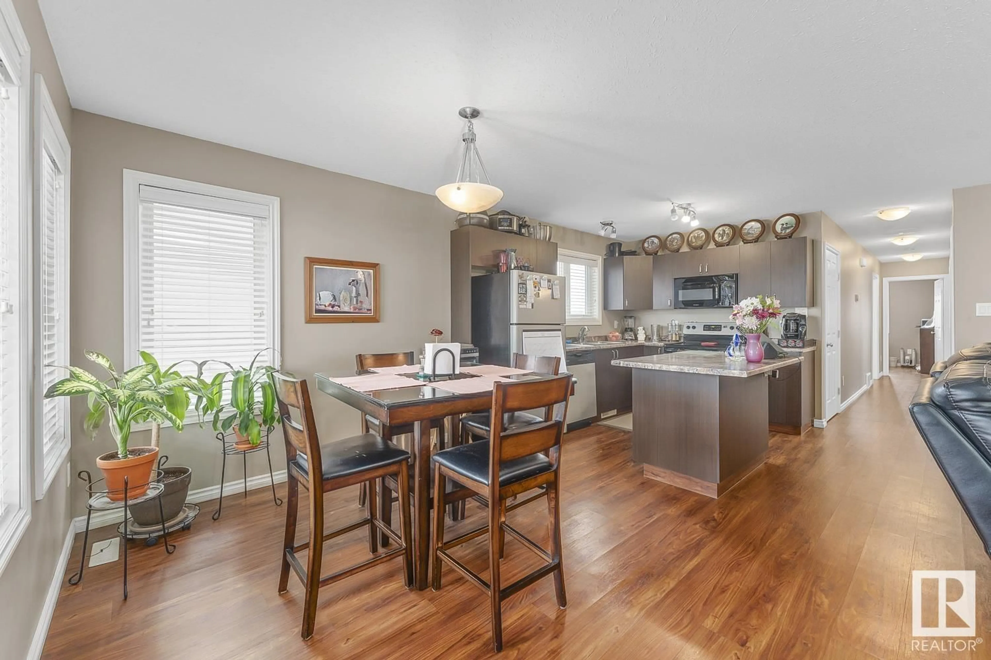 Open concept kitchen, wood/laminate floor for B - 6715 47 ST, Cold Lake Alberta T9M0B1