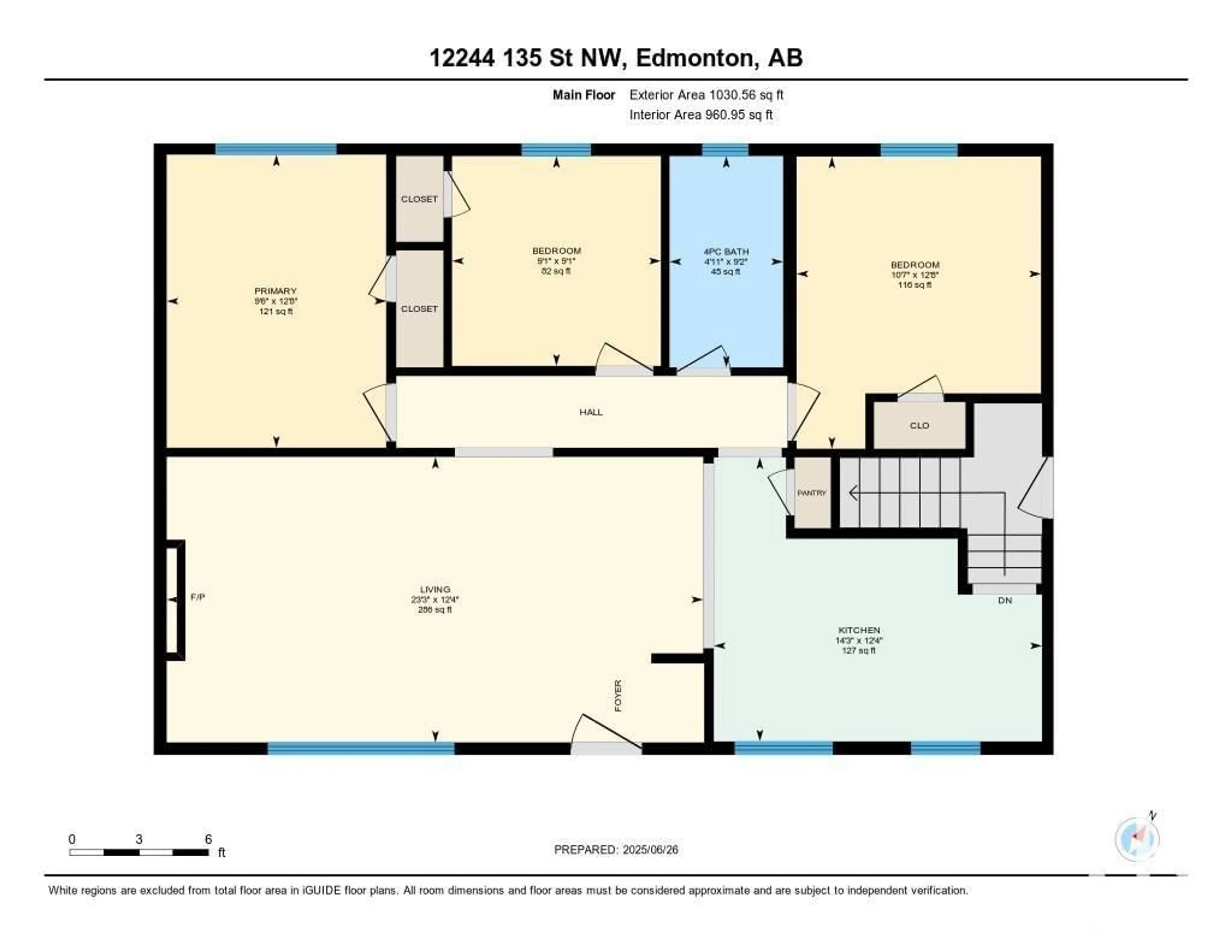 Floor plan for 12244 135 ST, Edmonton Alberta T5L1X1