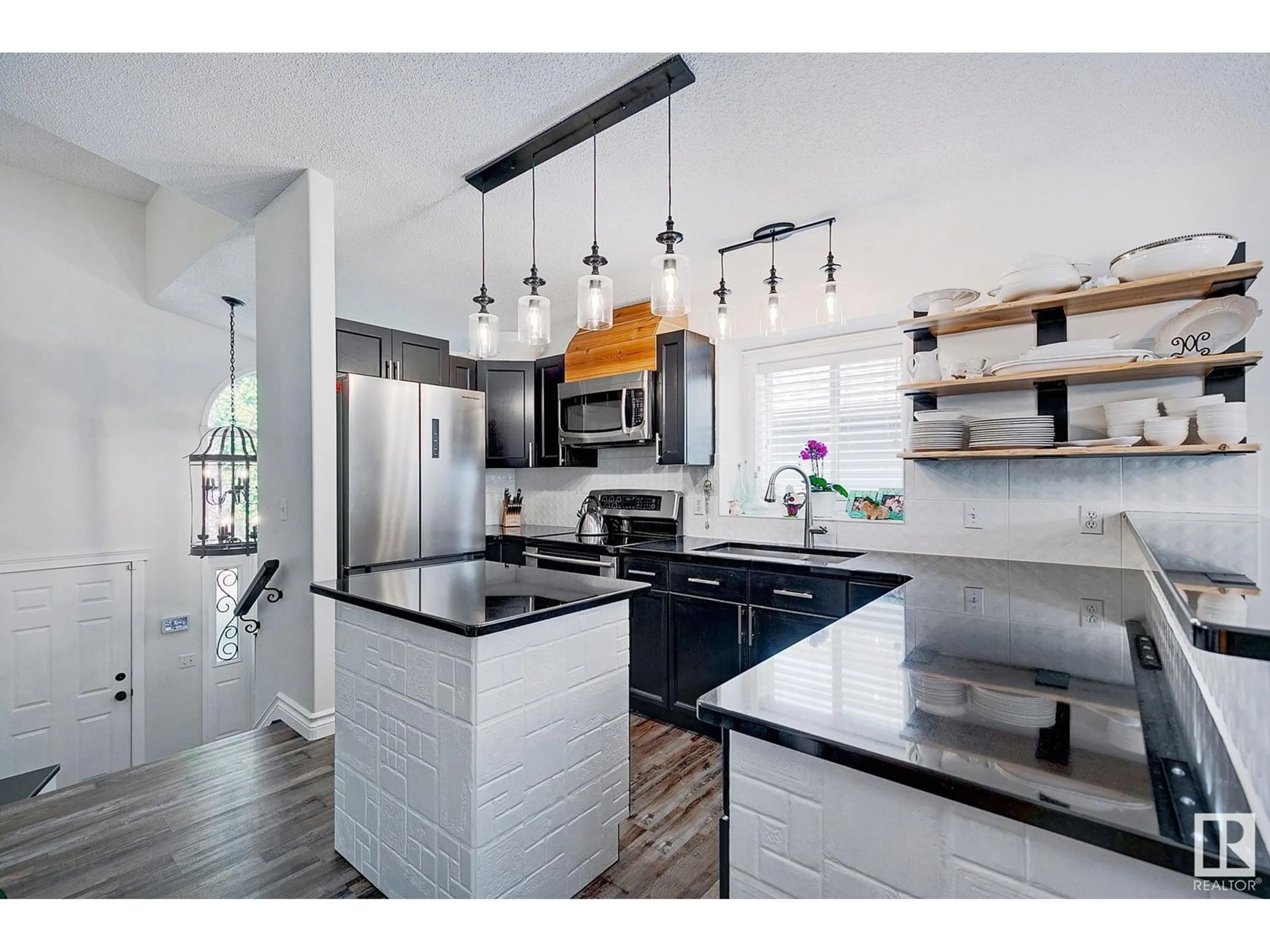 Contemporary kitchen, ceramic/tile floor for NW - 15003 128 ST, Edmonton Alberta T6V1E9