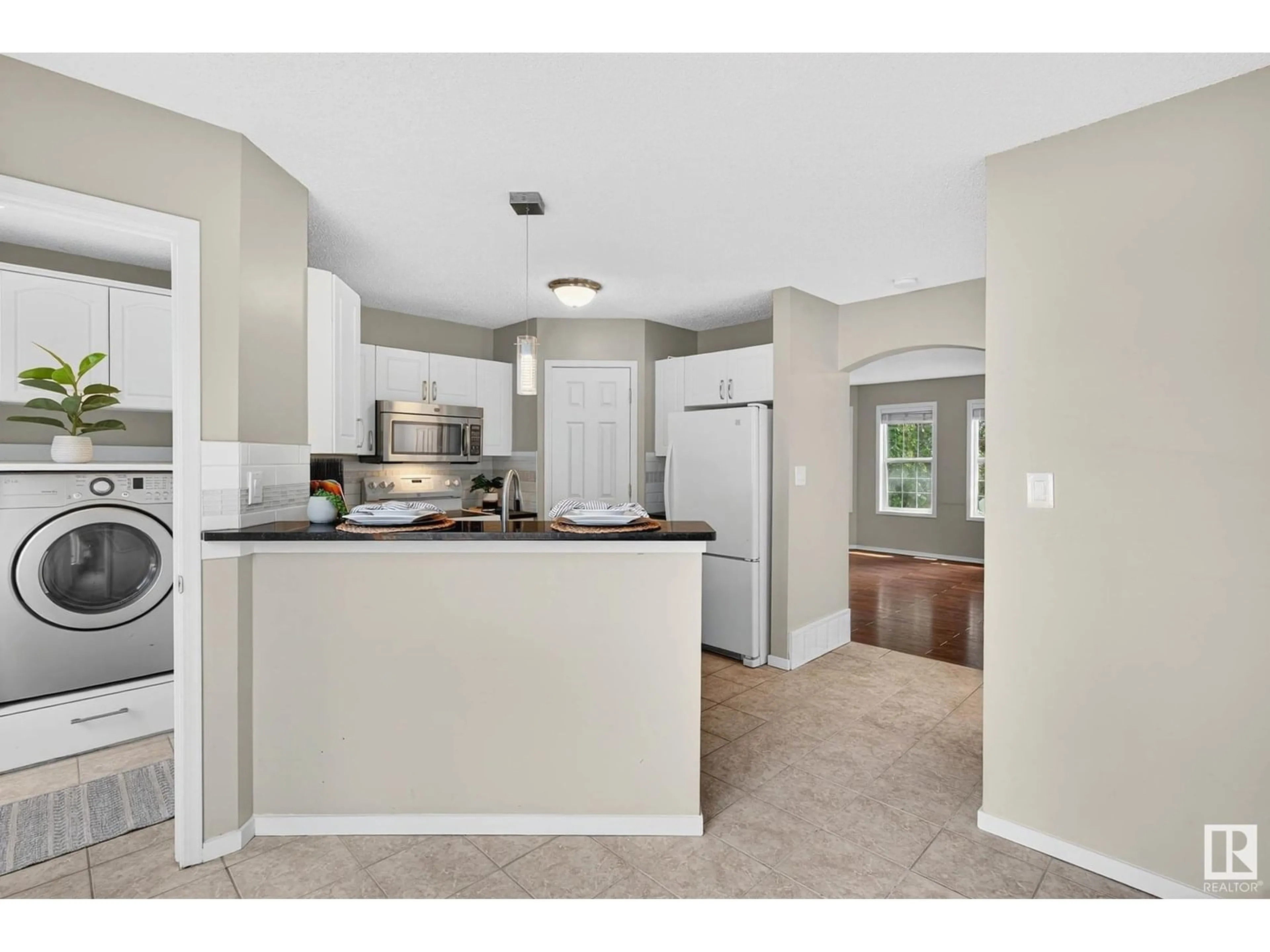 Open concept kitchen, ceramic/tile floor for 1338 GRANT WY, Edmonton Alberta T5T6M8