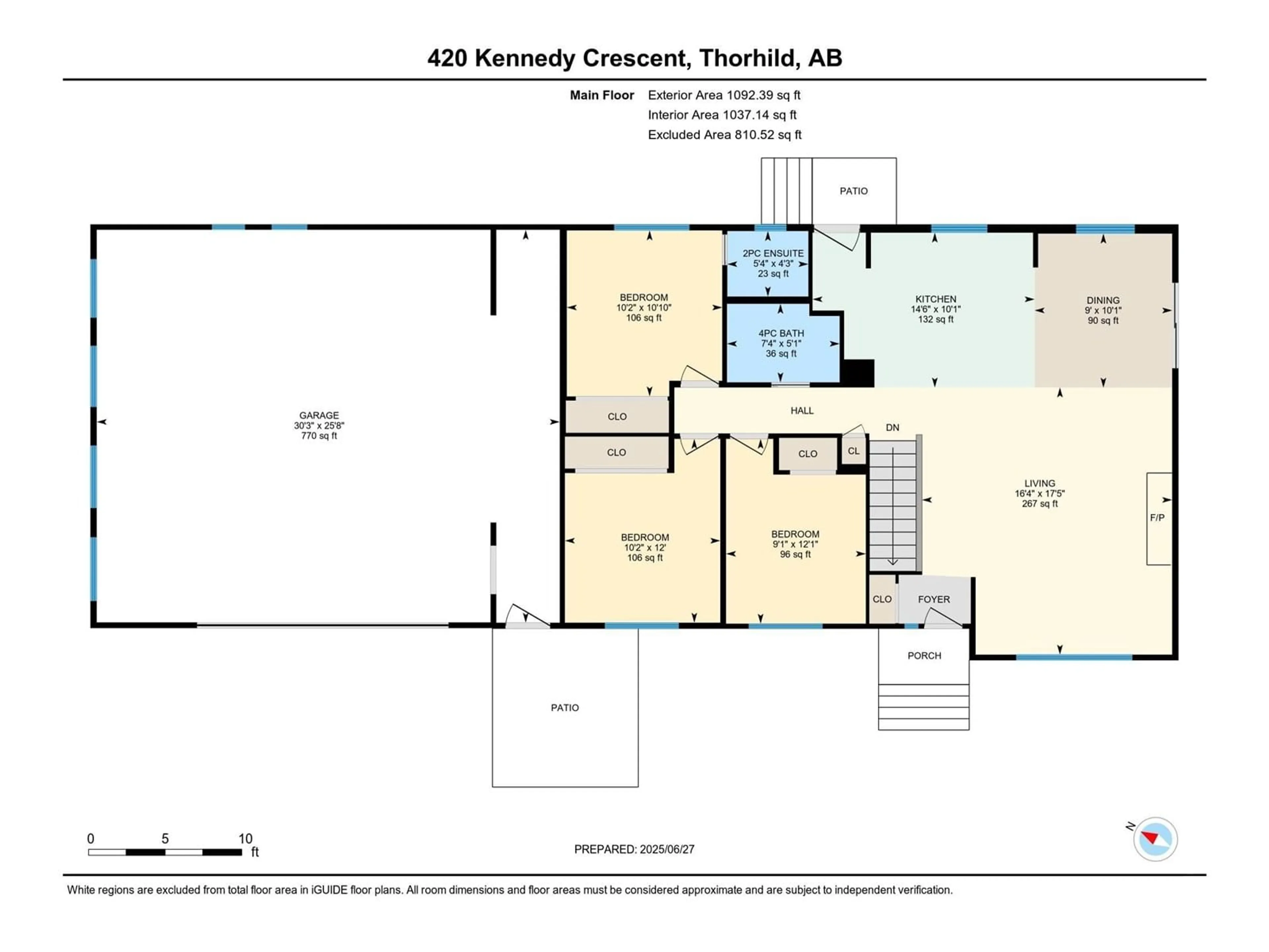 Floor plan for 420 KENNEDY CR, Thorhild Alberta T0A3J0