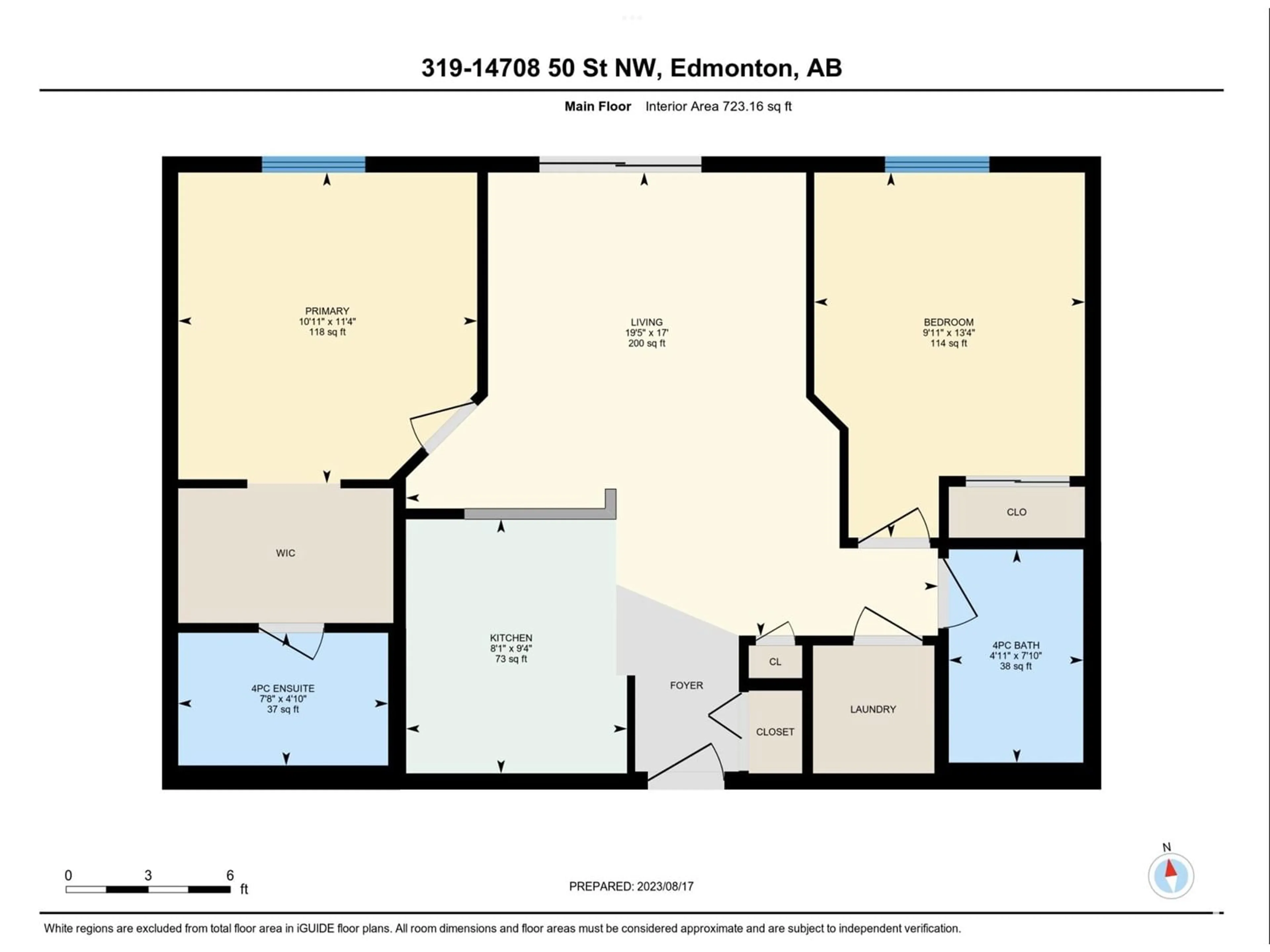 Floor plan for 319 14708 50 ST NW, Edmonton Alberta T5A5G9