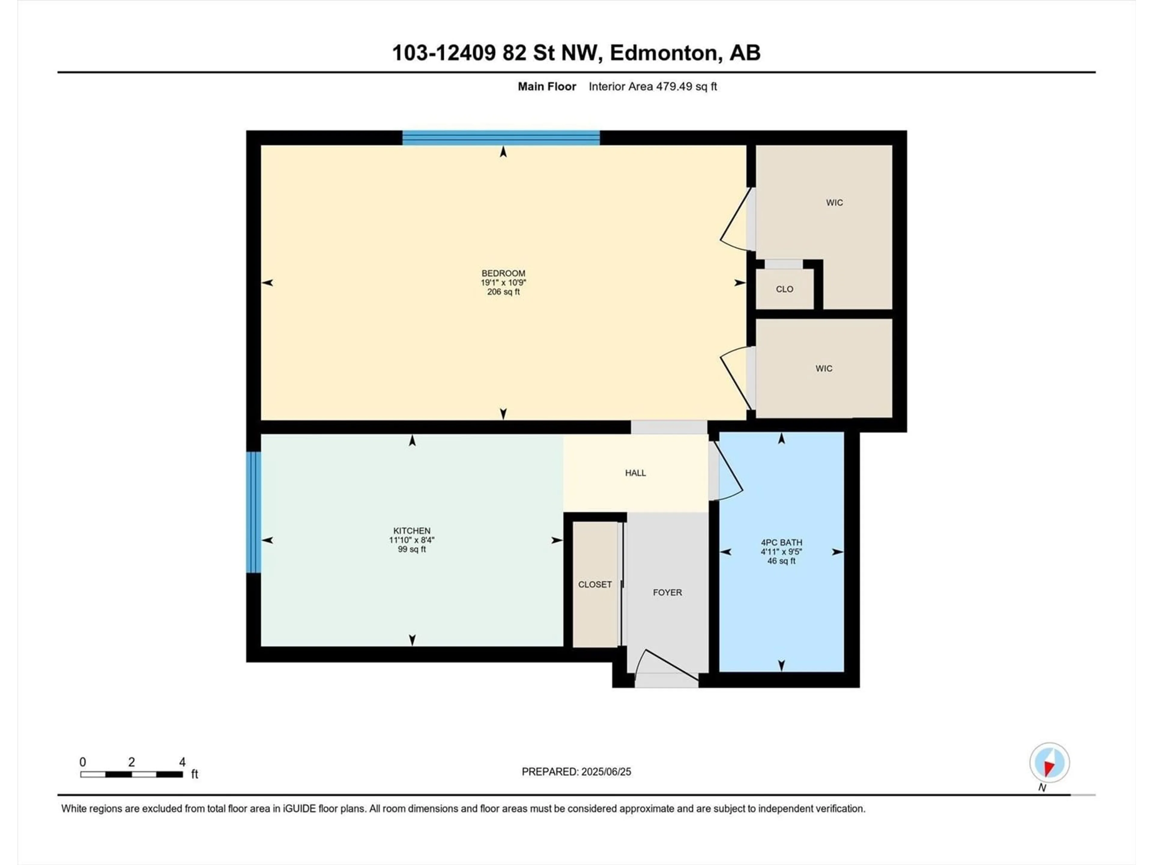 Floor plan for #103 - 12409 82 ST, Edmonton Alberta T5B2X5