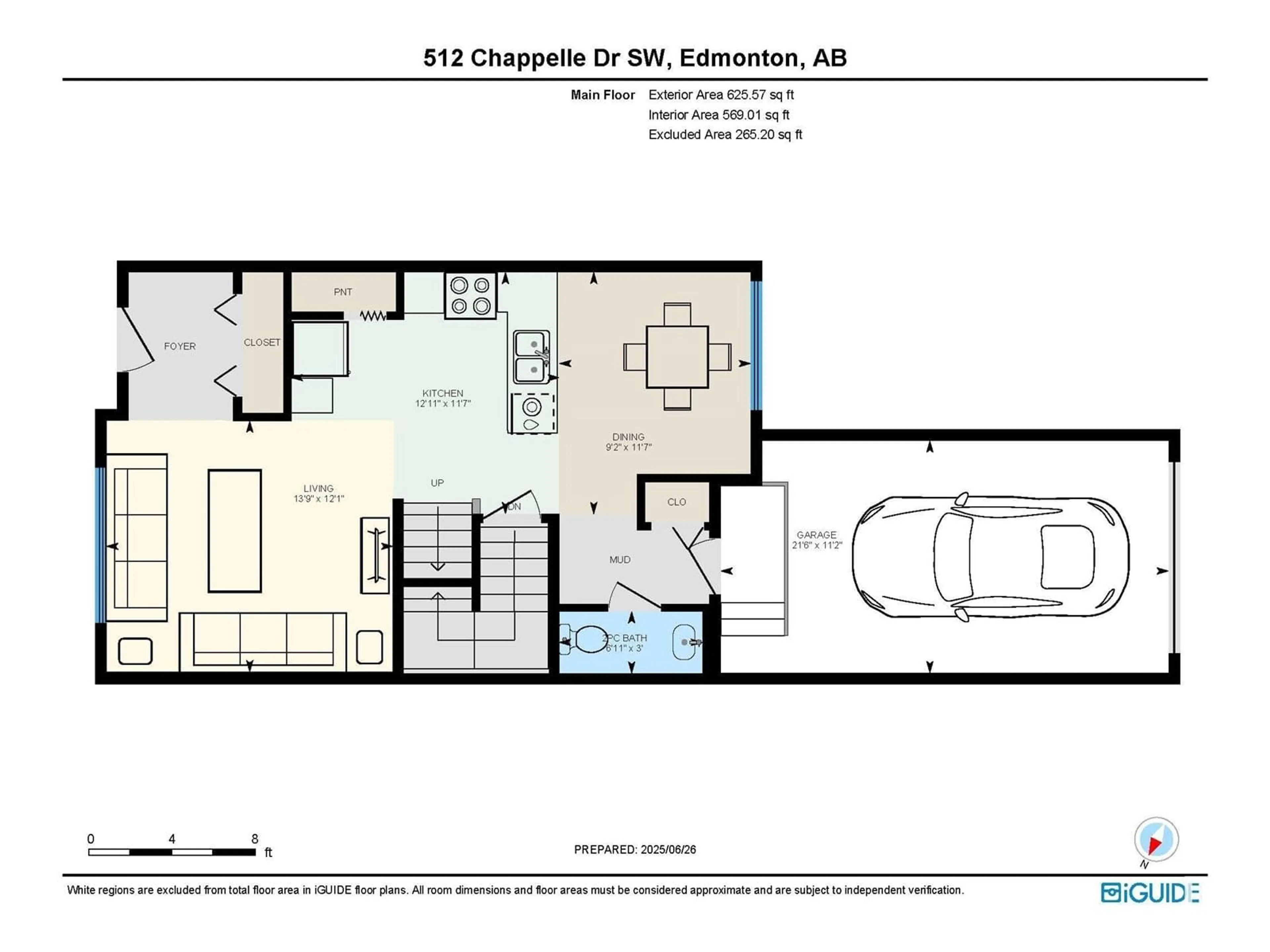 Floor plan for 512 CHAPPELLE DR, Edmonton Alberta T6W2B4