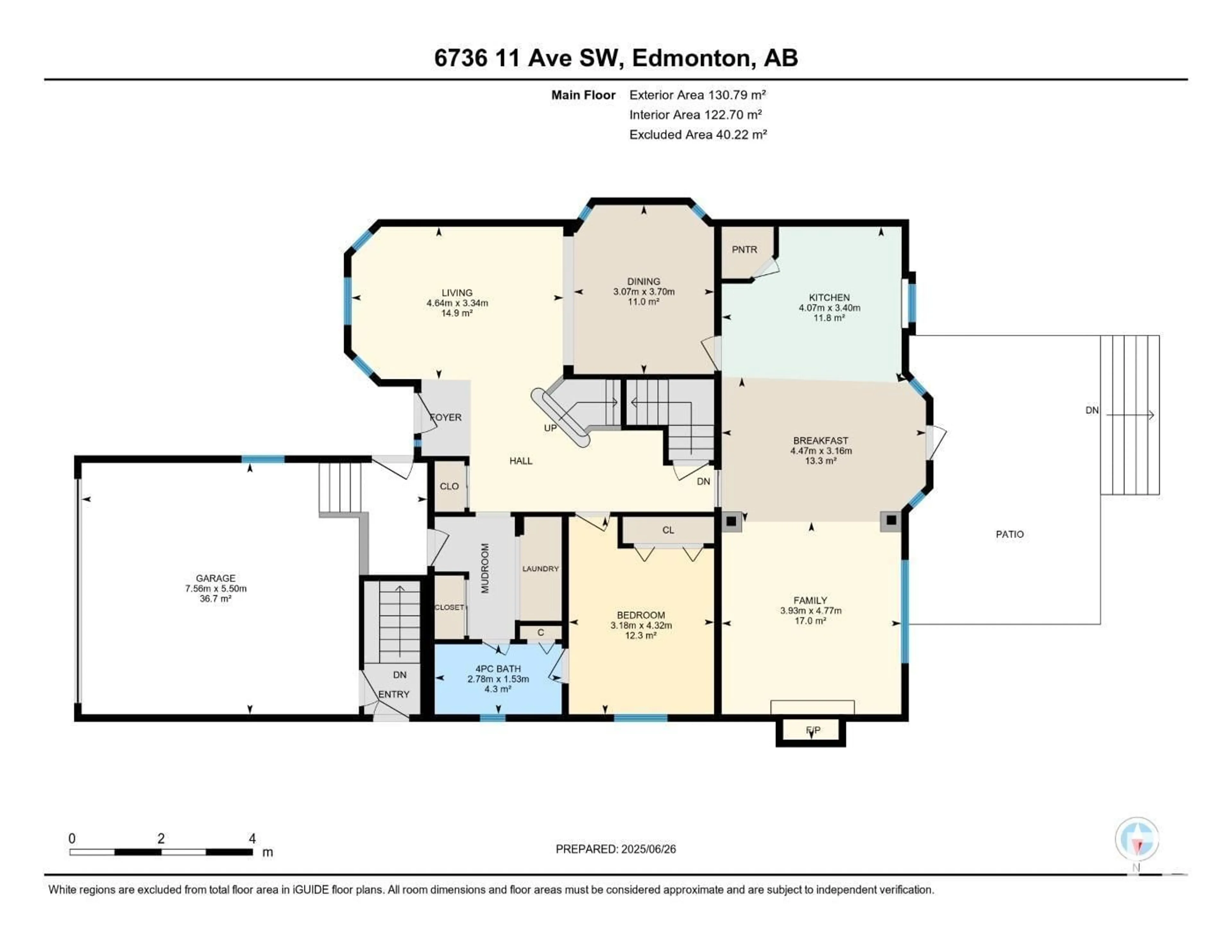 Floor plan for SW - 6736 11 AV, Edmonton Alberta T6X1L1