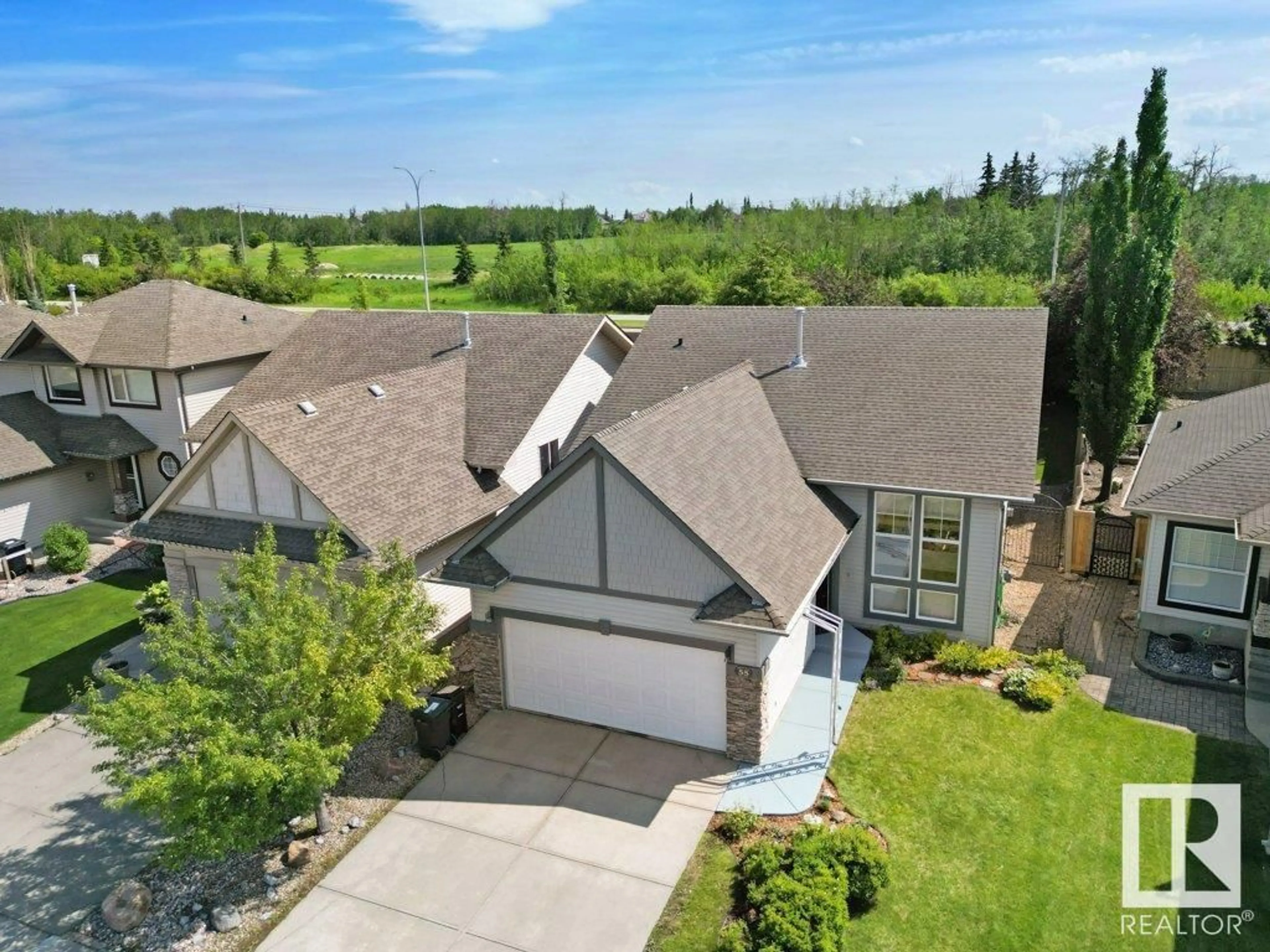 A pic from outside/outdoor area/front of a property/back of a property/a pic from drone, unknown for 55 RIDGEHAVEN CR, Sherwood Park Alberta T8A6H9