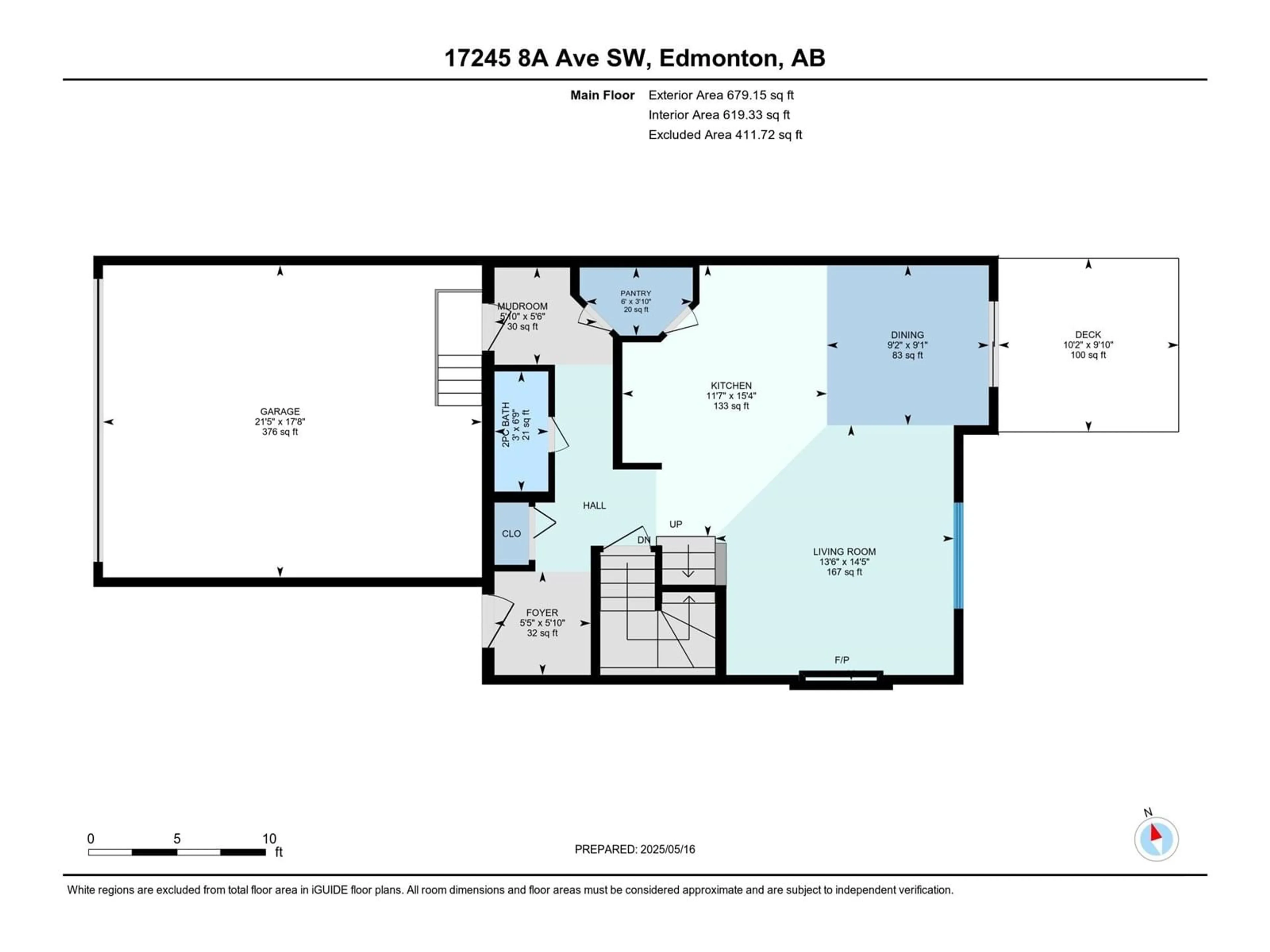Floor plan for 17245 8A AV SW, Edmonton Alberta T6W0M7