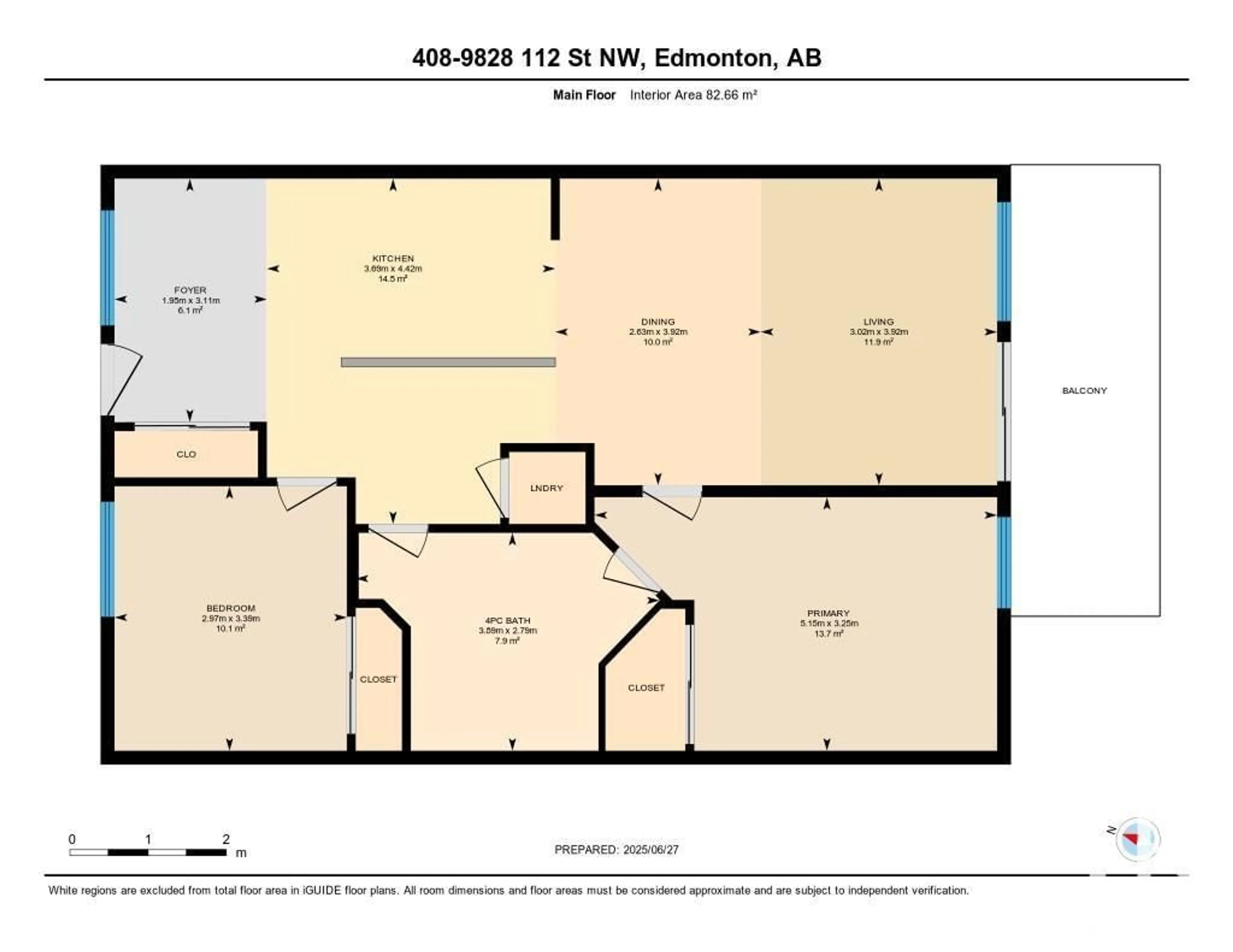 Floor plan for #408 - 9828 112 ST, Edmonton Alberta T5K1L4