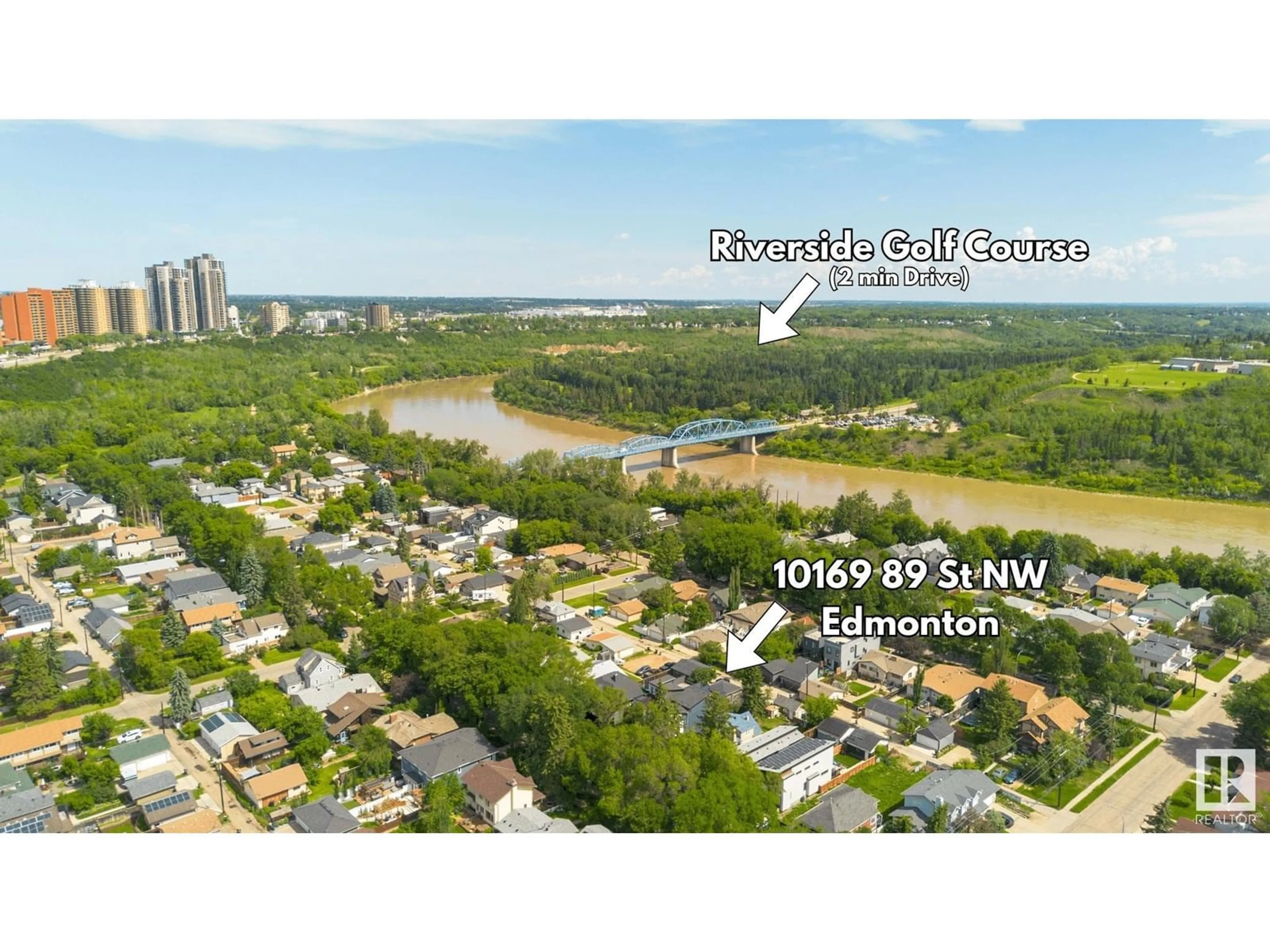 A pic from outside/outdoor area/front of a property/back of a property/a pic from drone, water/lake/river/ocean view for NW - 10167 89 ST, Edmonton Alberta T5H1P8