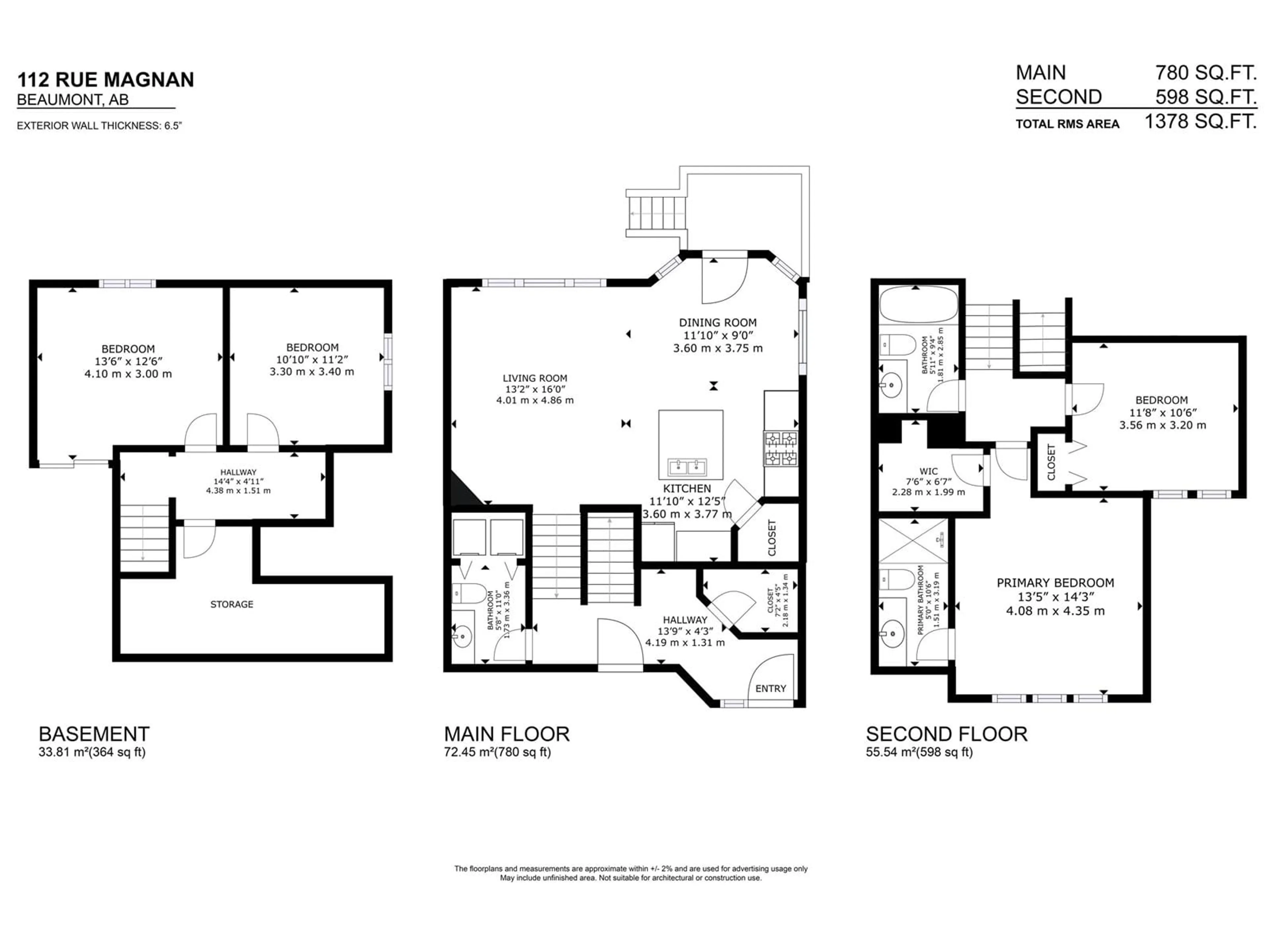 Floor plan for 112 RUE MAGNAN, Beaumont Alberta T4X0A5