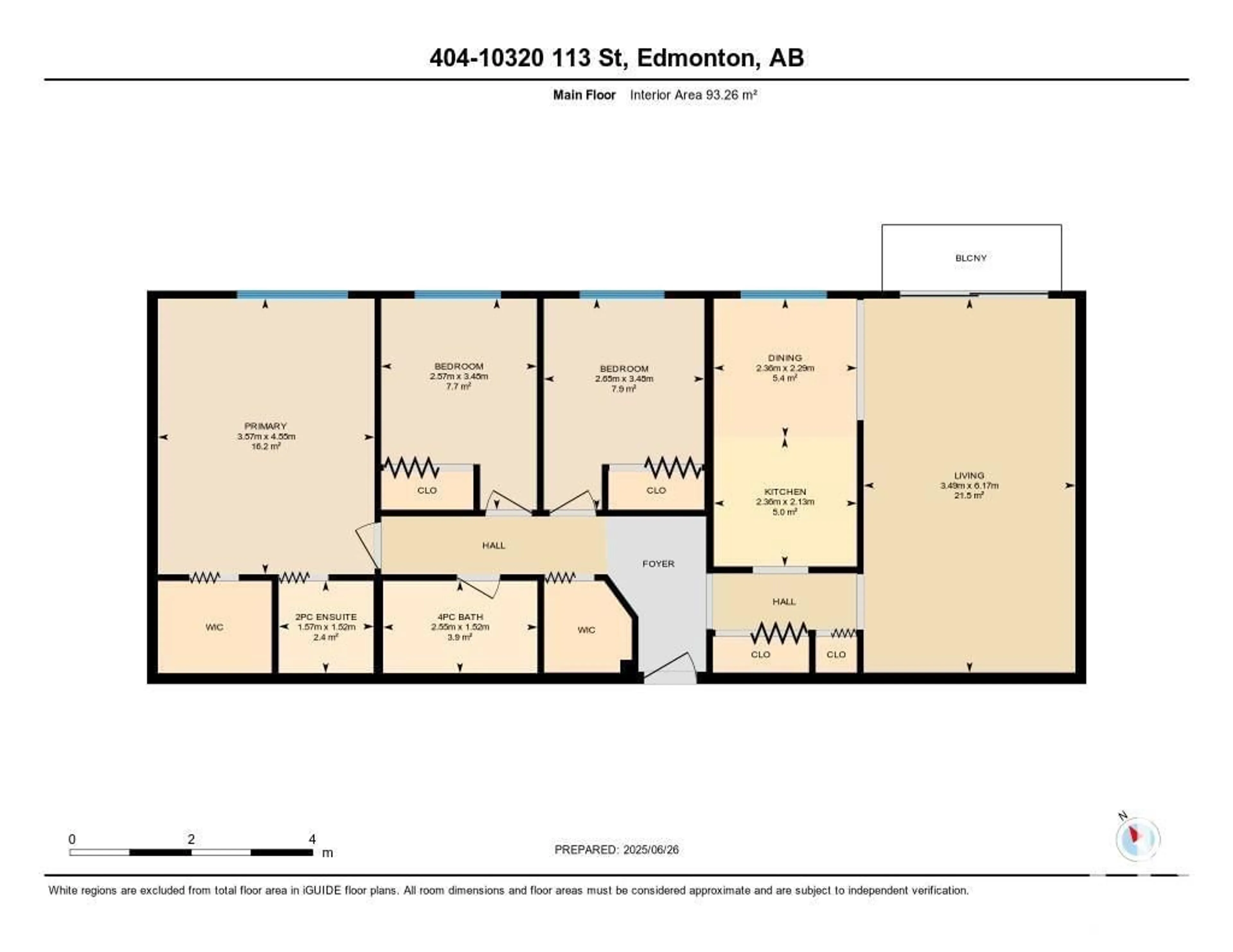 Floor plan for #404 - 10320 113 ST, Edmonton Alberta T5K1P6