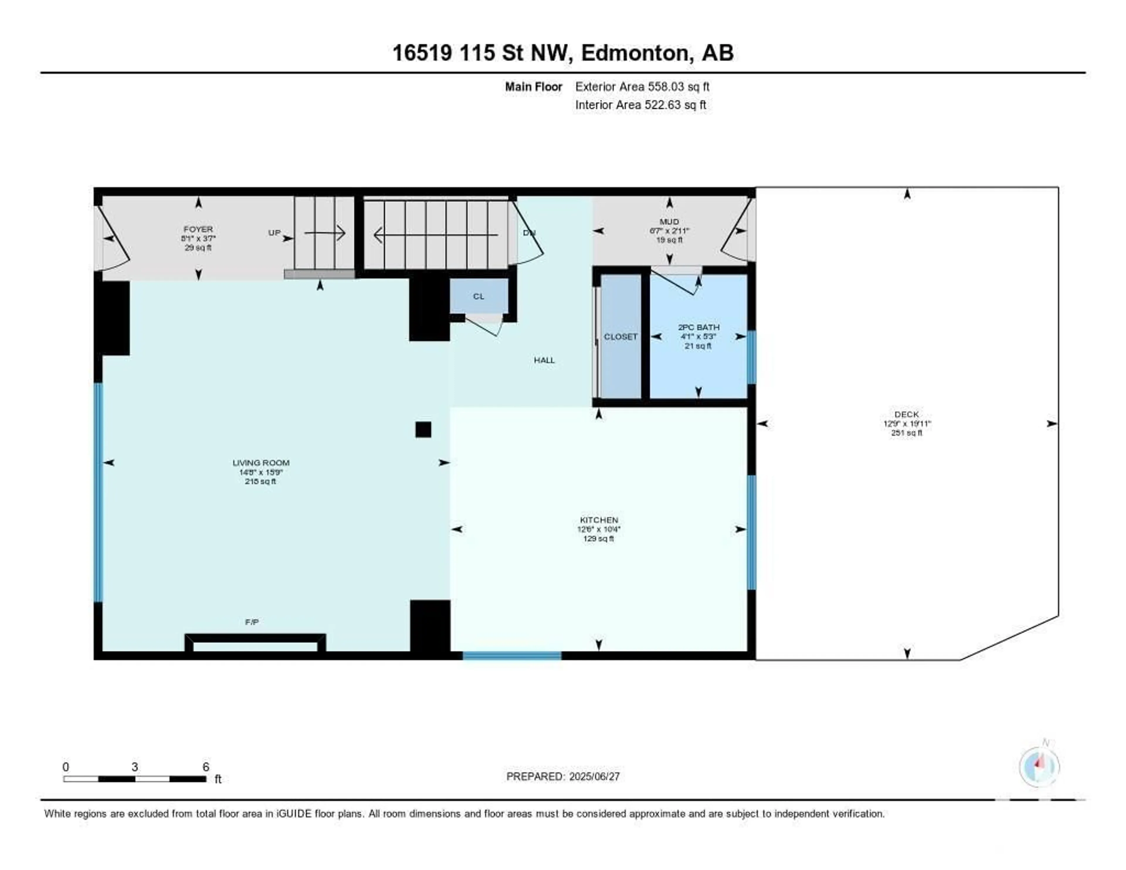 Floor plan for NW - 16519 115 ST, Edmonton Alberta T5X3V3