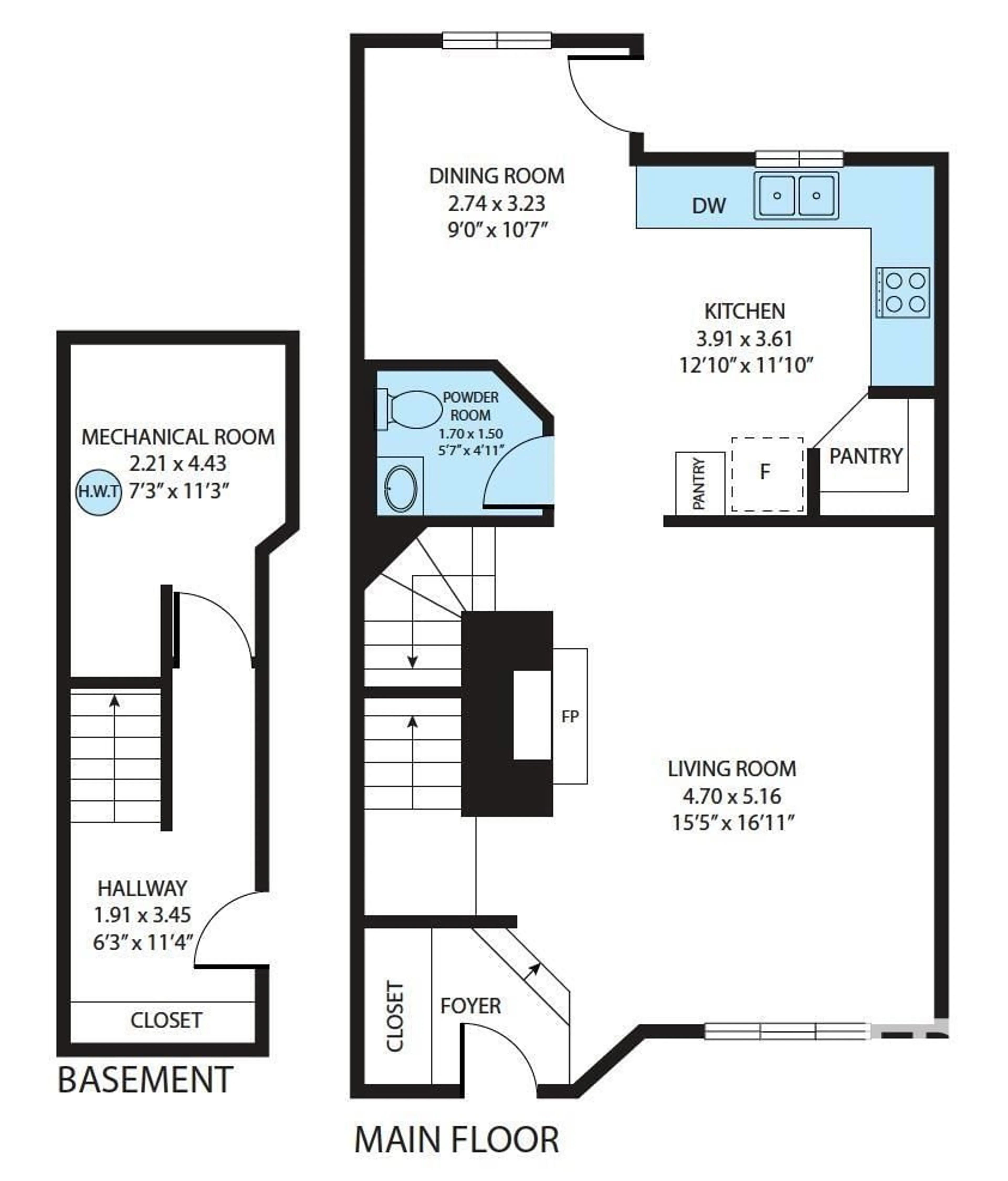 Floor plan for #3 - 12930 140 AV, Edmonton Alberta T6V0C4