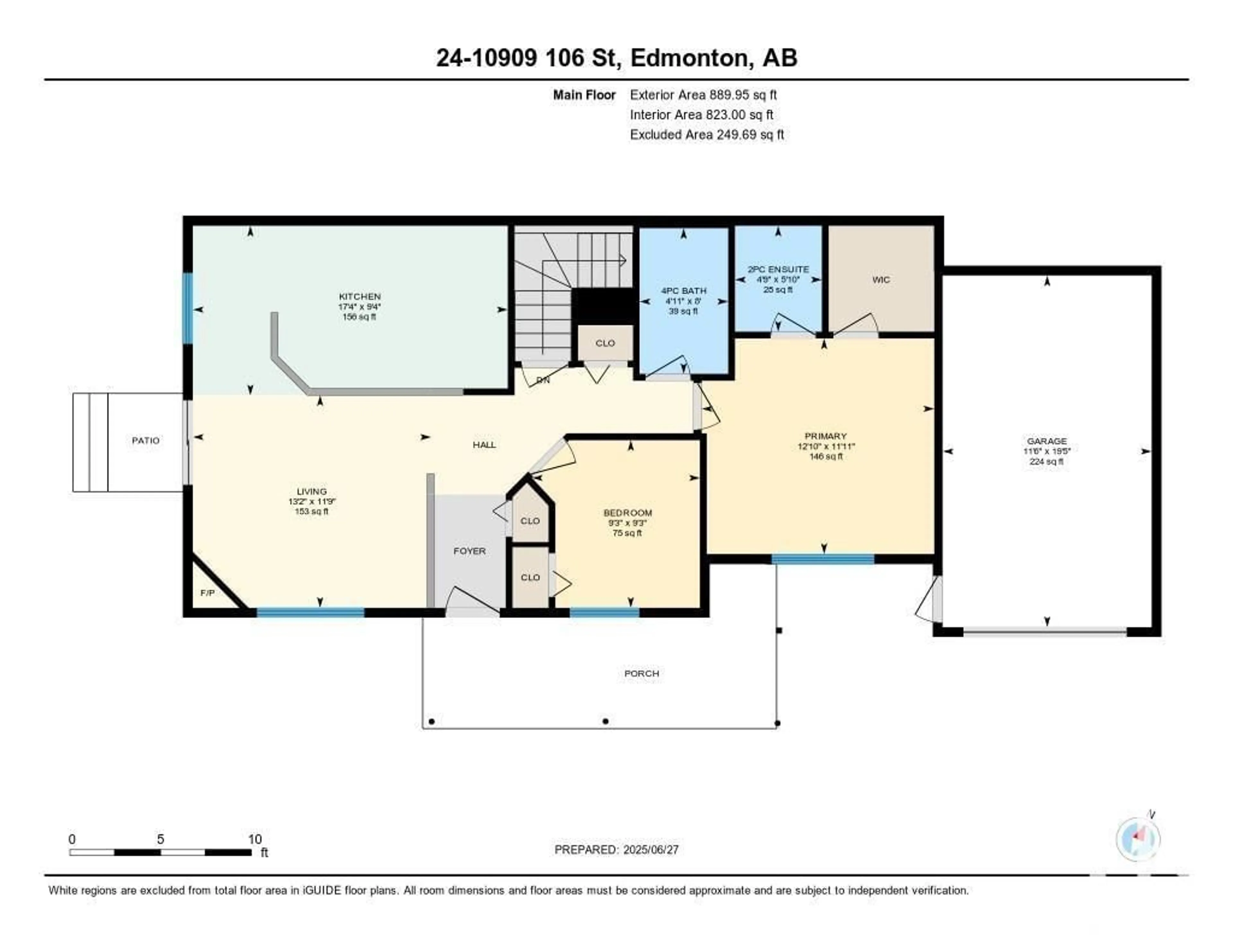 Floor plan for #24 - 10909 106 ST NW, Edmonton Alberta T5H4M7