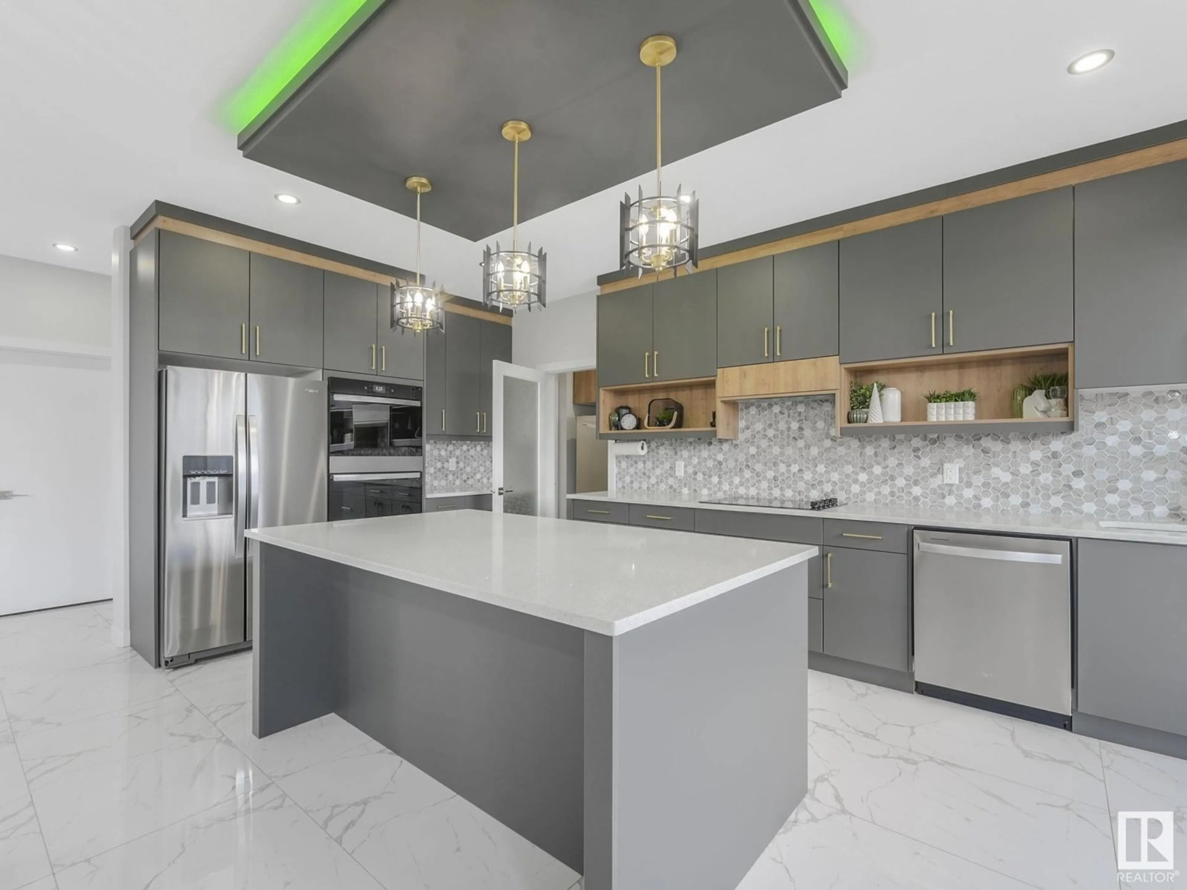 Contemporary kitchen, ceramic/tile floor for NW - 1104 152 AV, Edmonton Alberta T5Y4C8