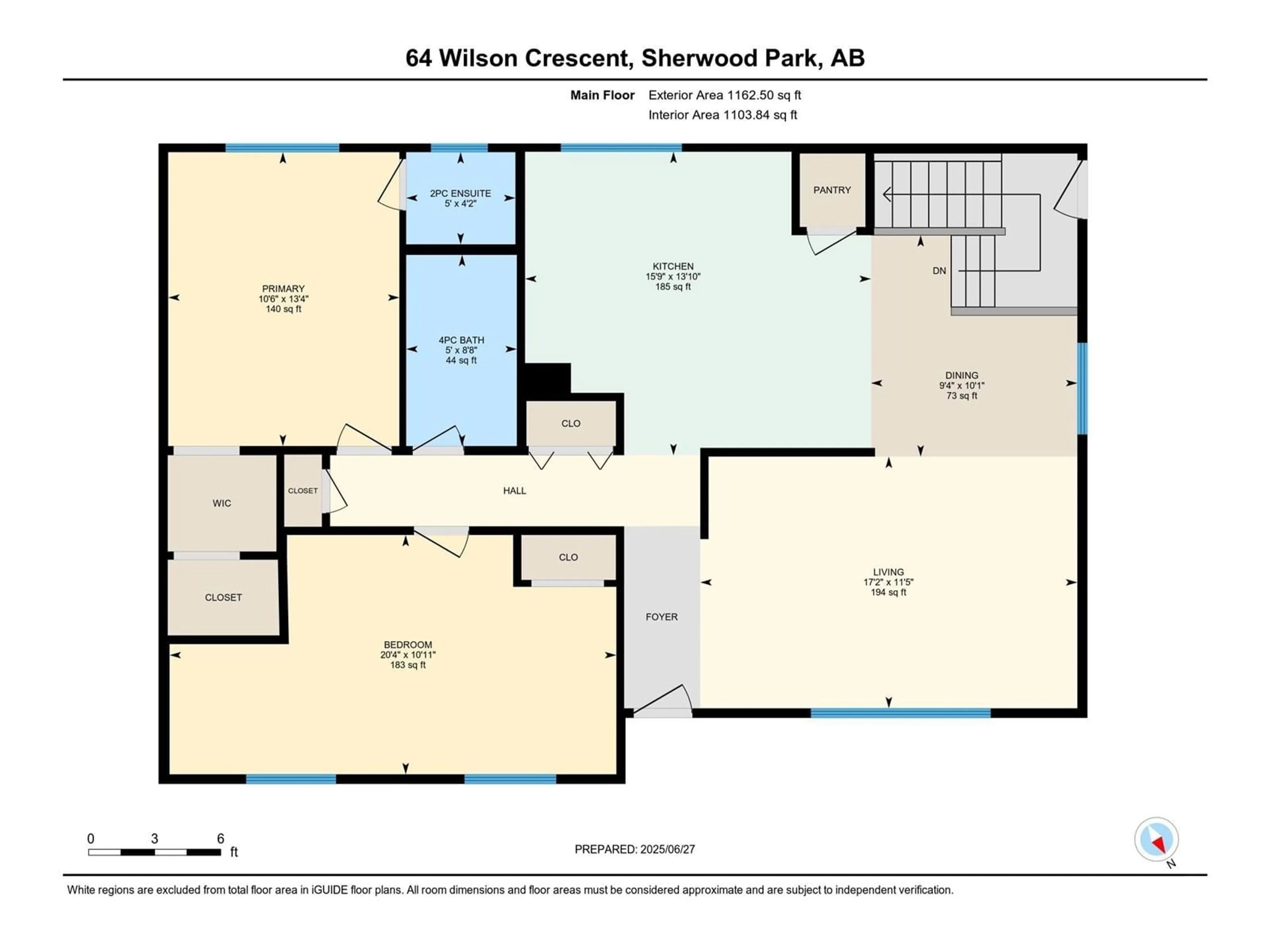 Floor plan for 64 WILSON CR, Sherwood Park Alberta T8A3L2