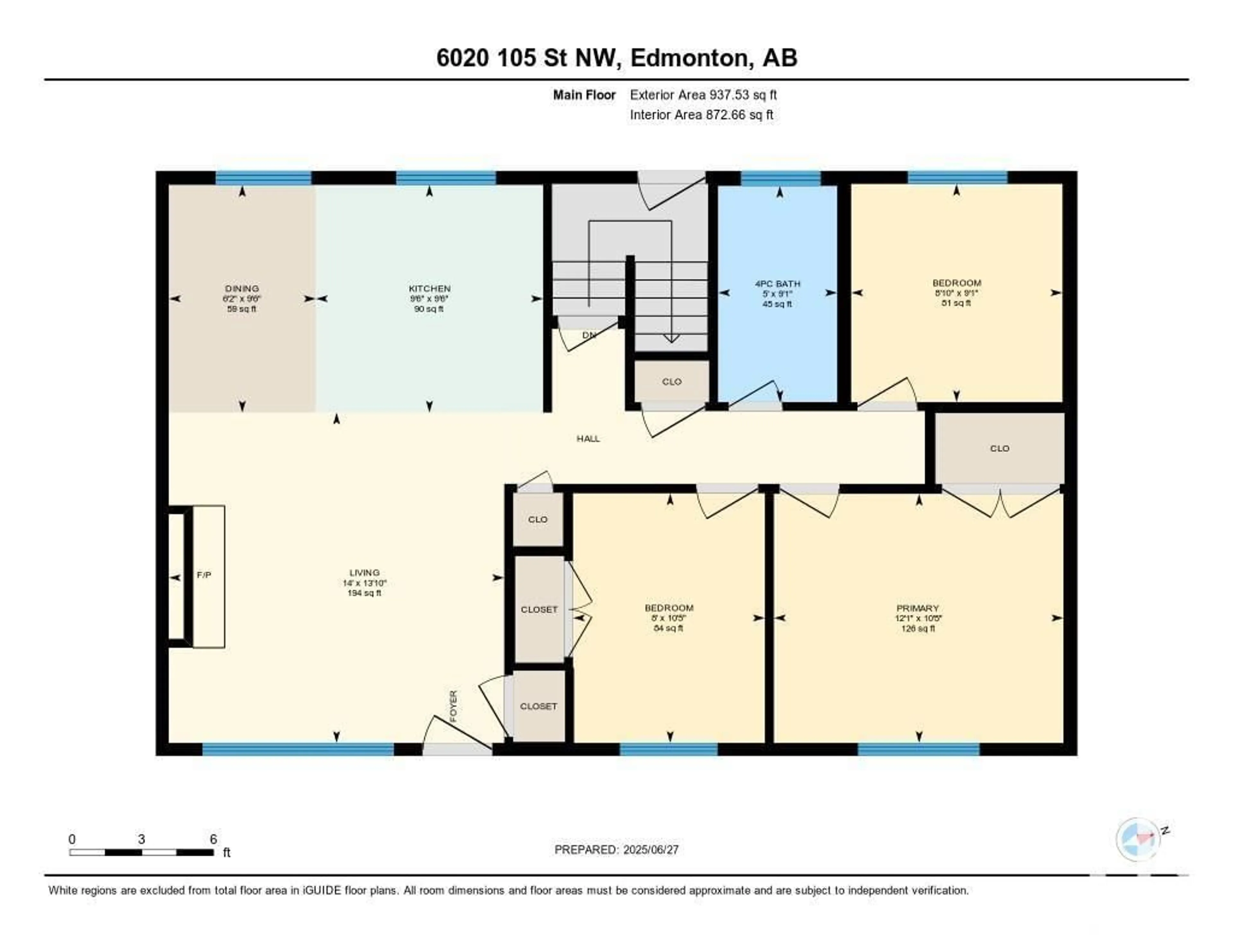 Floor plan for 6020 105 ST, Edmonton Alberta T6H2N4