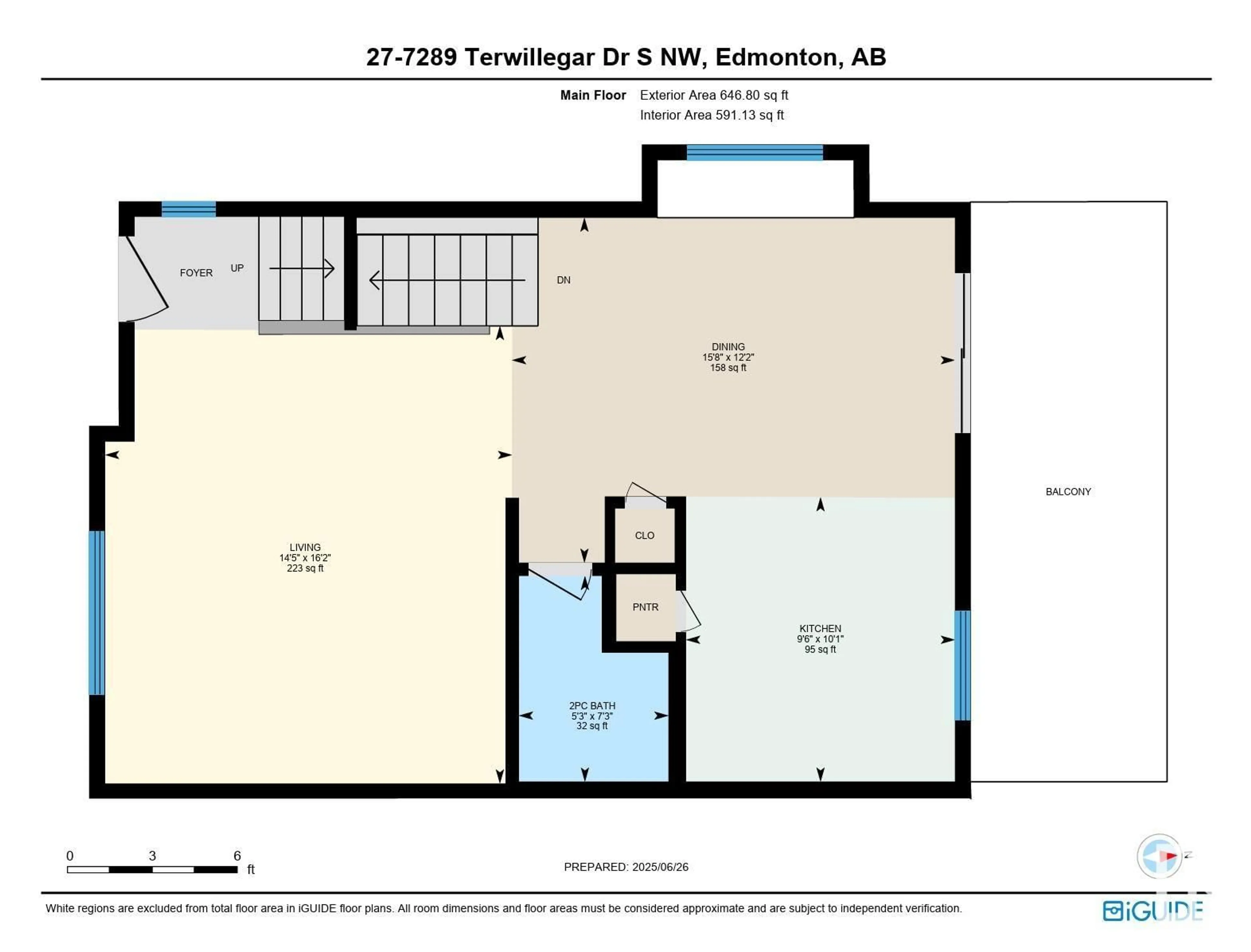 Floor plan for 7289 - 27 SOUTH TERWILLEGAR DR, Edmonton Alberta T6R0N5