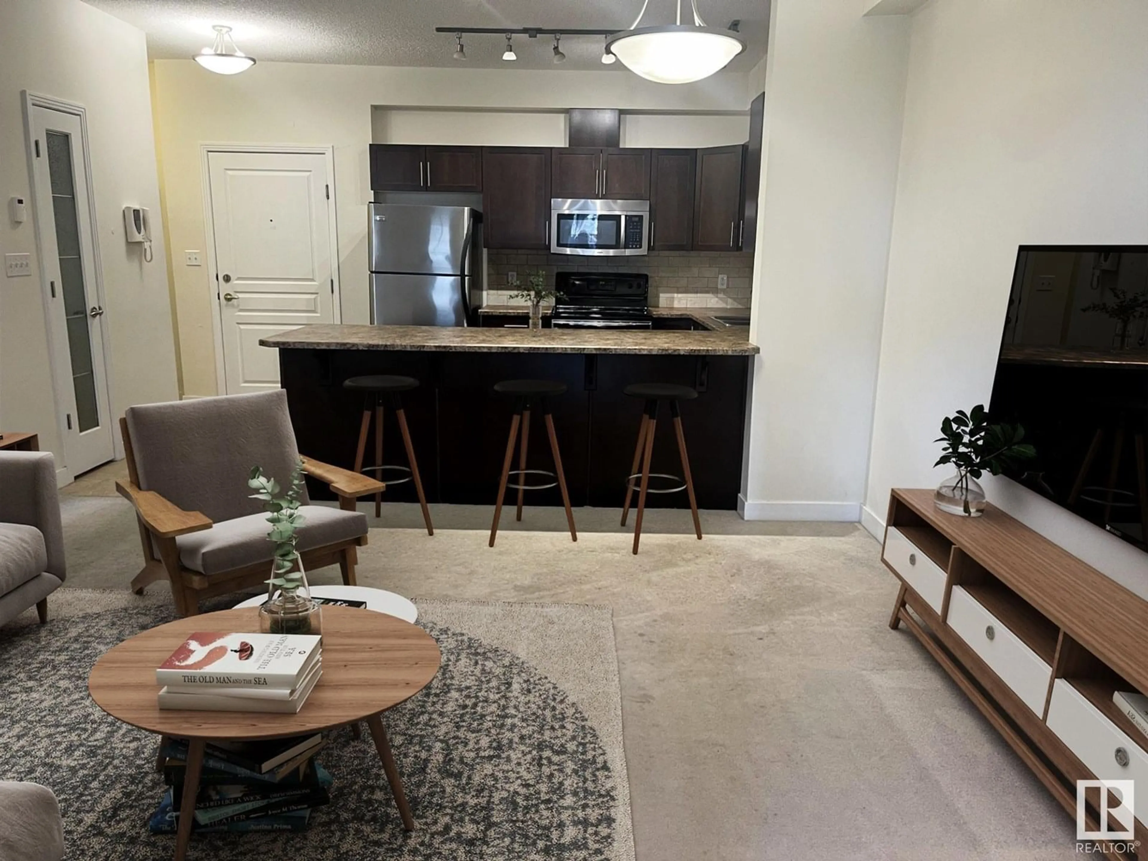 Open concept kitchen, unknown for #105 - 2035 GRANTHAM COURT, Edmonton Alberta T5T3X4