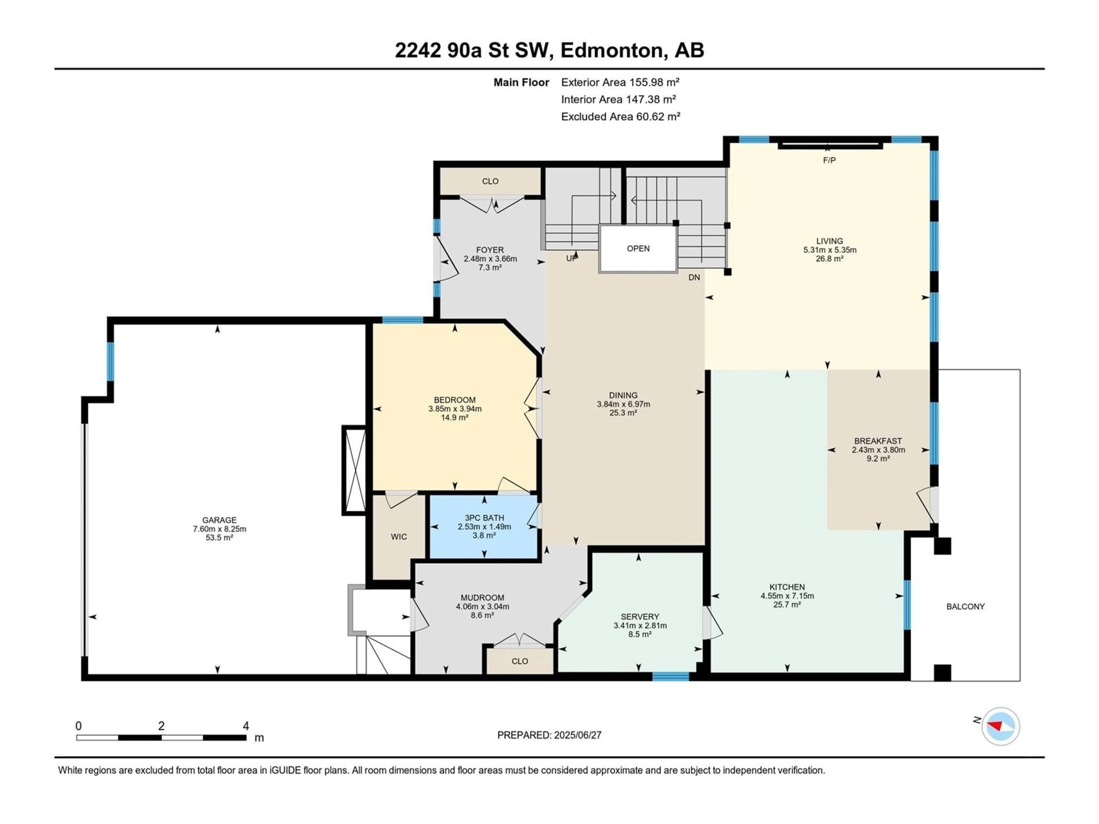 Floor plan for 2242 90A ST, Edmonton Alberta T6X0Z9
