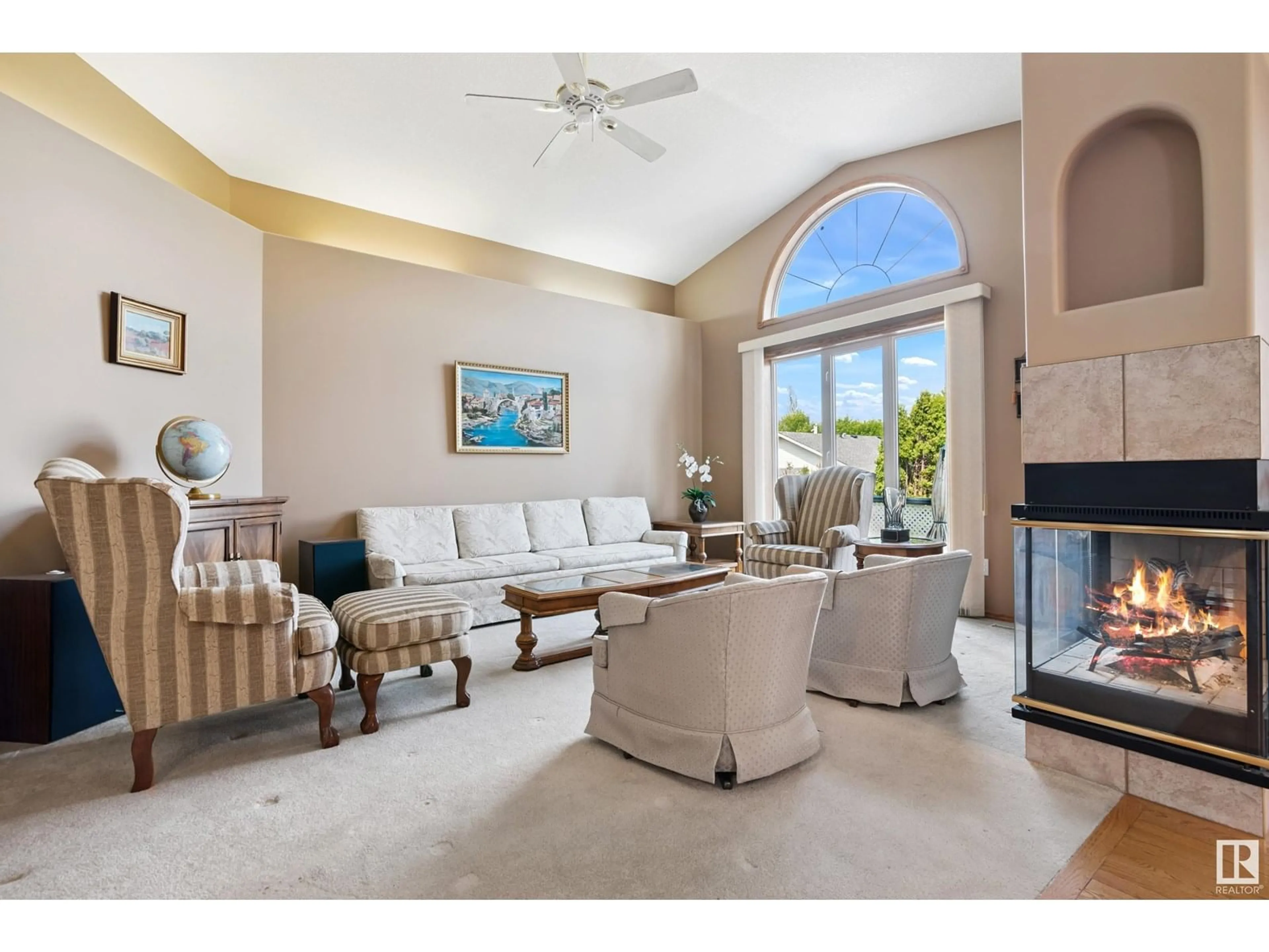 Living room with furniture, ceramic/tile floor for 34 CHANCERY BA, Sherwood Park Alberta T8H1Y3