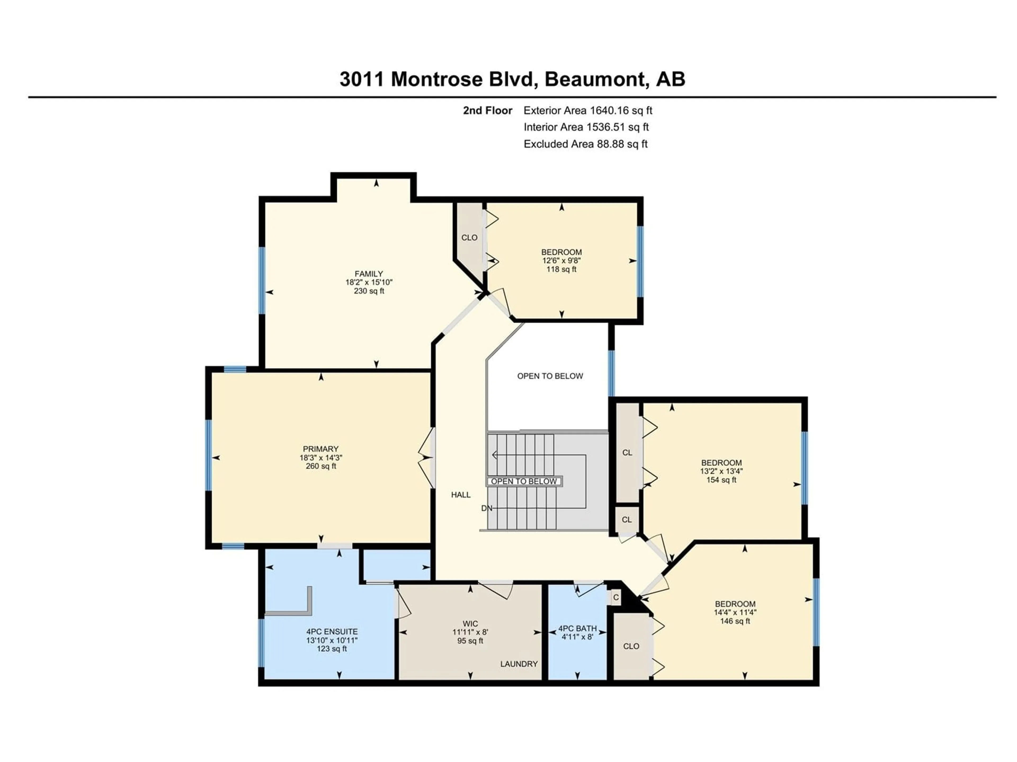 Floor plan for 3011 MONTROSE BV, Beaumont Alberta T6X0C1